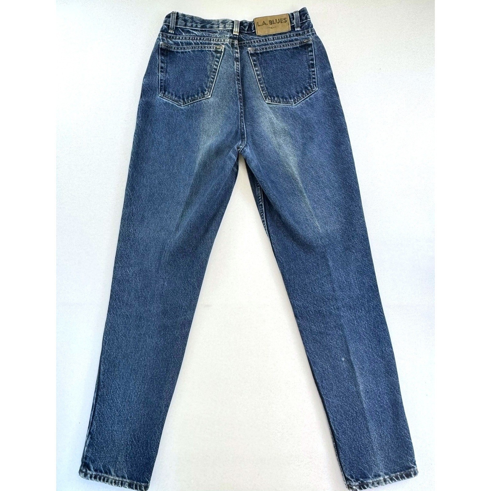 Vintage High Waisted LA Blues Tapered Leg Jeans Medium Wash Cotton Size 10