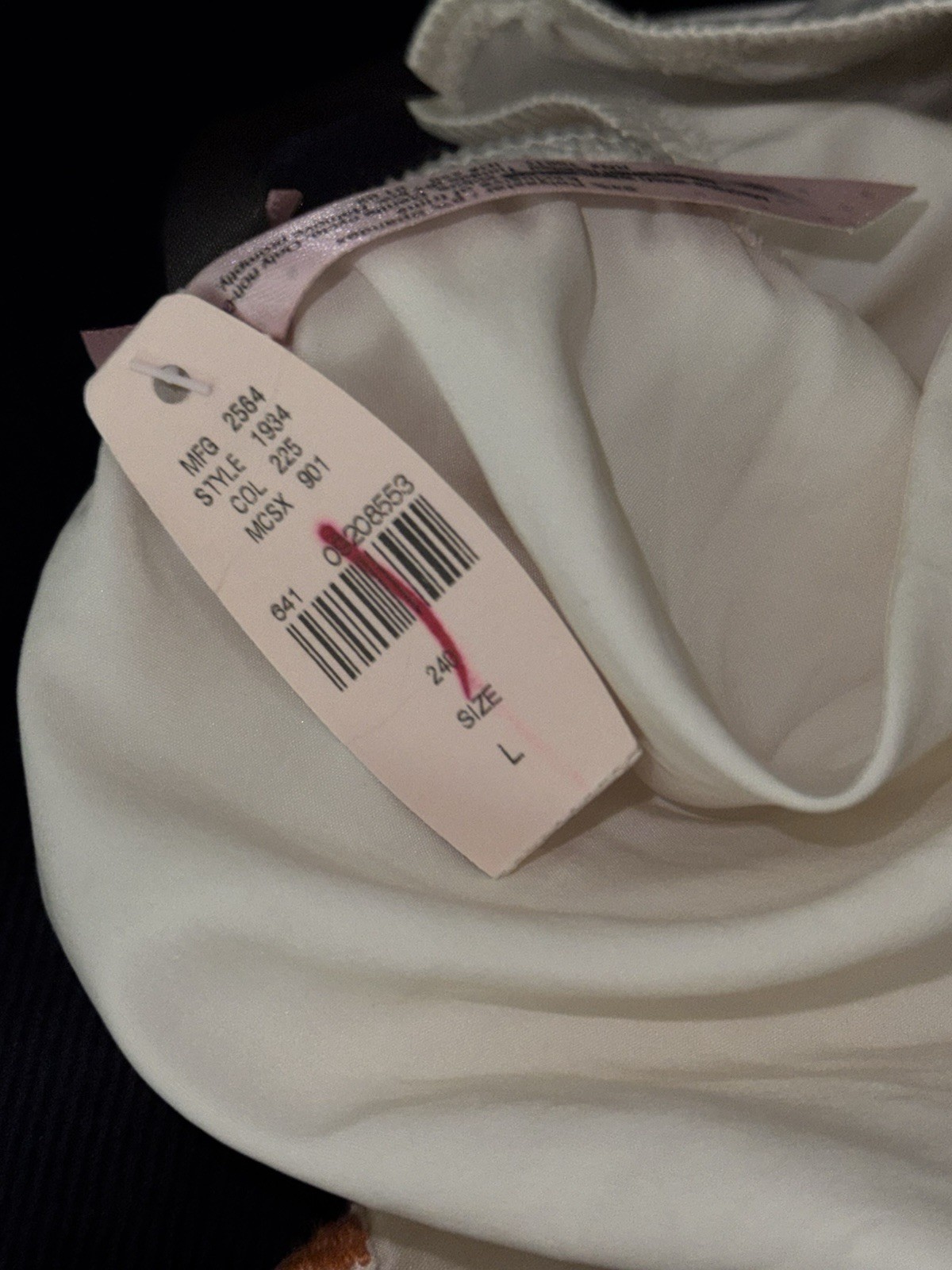 Rare VTG VS Sexy Little Things Silky Satin Ruffle Cheeky Panty Size L Ivory NWT