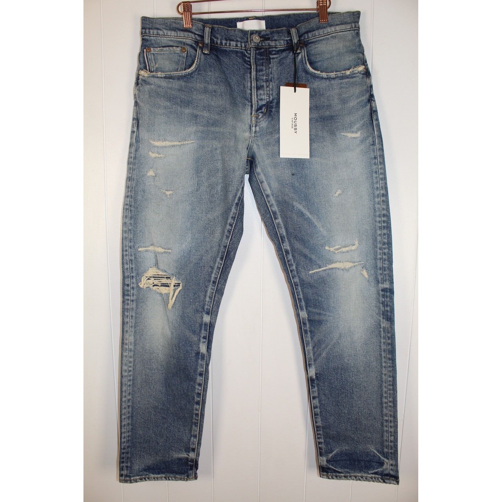 NWT Moussy Scranton Tapered Vintage Jeans Intentional Distressed NWT Stretch 33