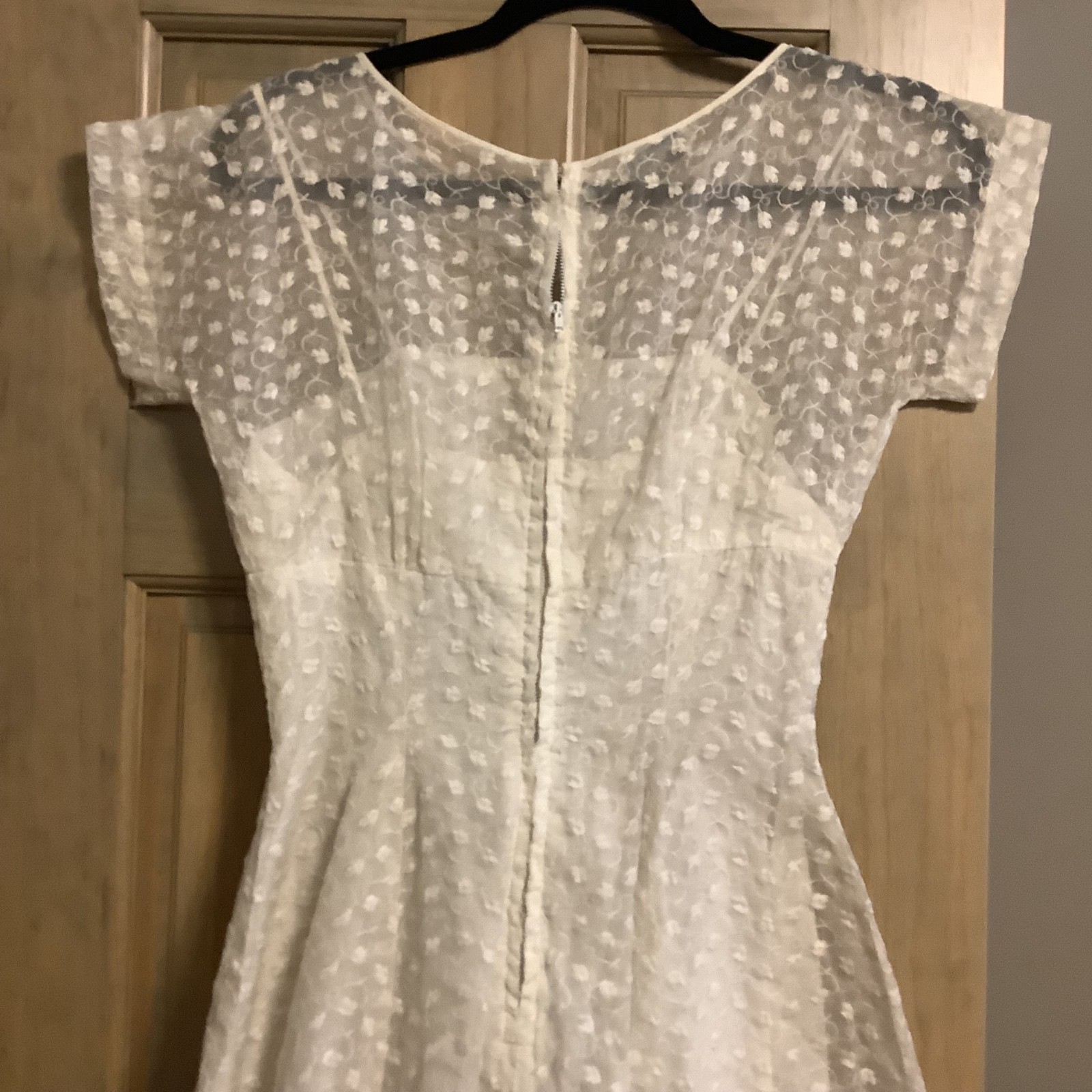 VTG 60s Henley Jr. Women’s White Summer Dress Short Cap sleeve extra small waist
