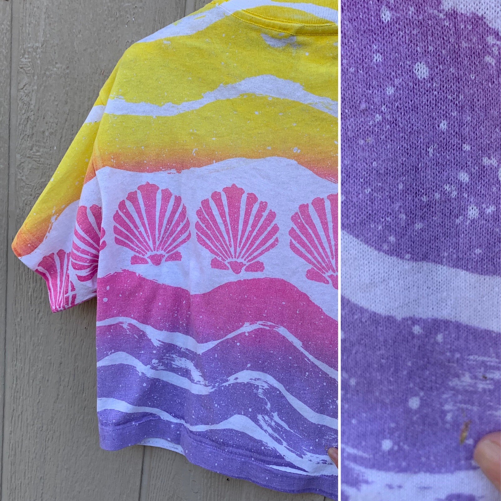 Vintage Crop Top T Shirt Half Shirt Tee Kauai Fun N Sun 80s One Size Made In USA