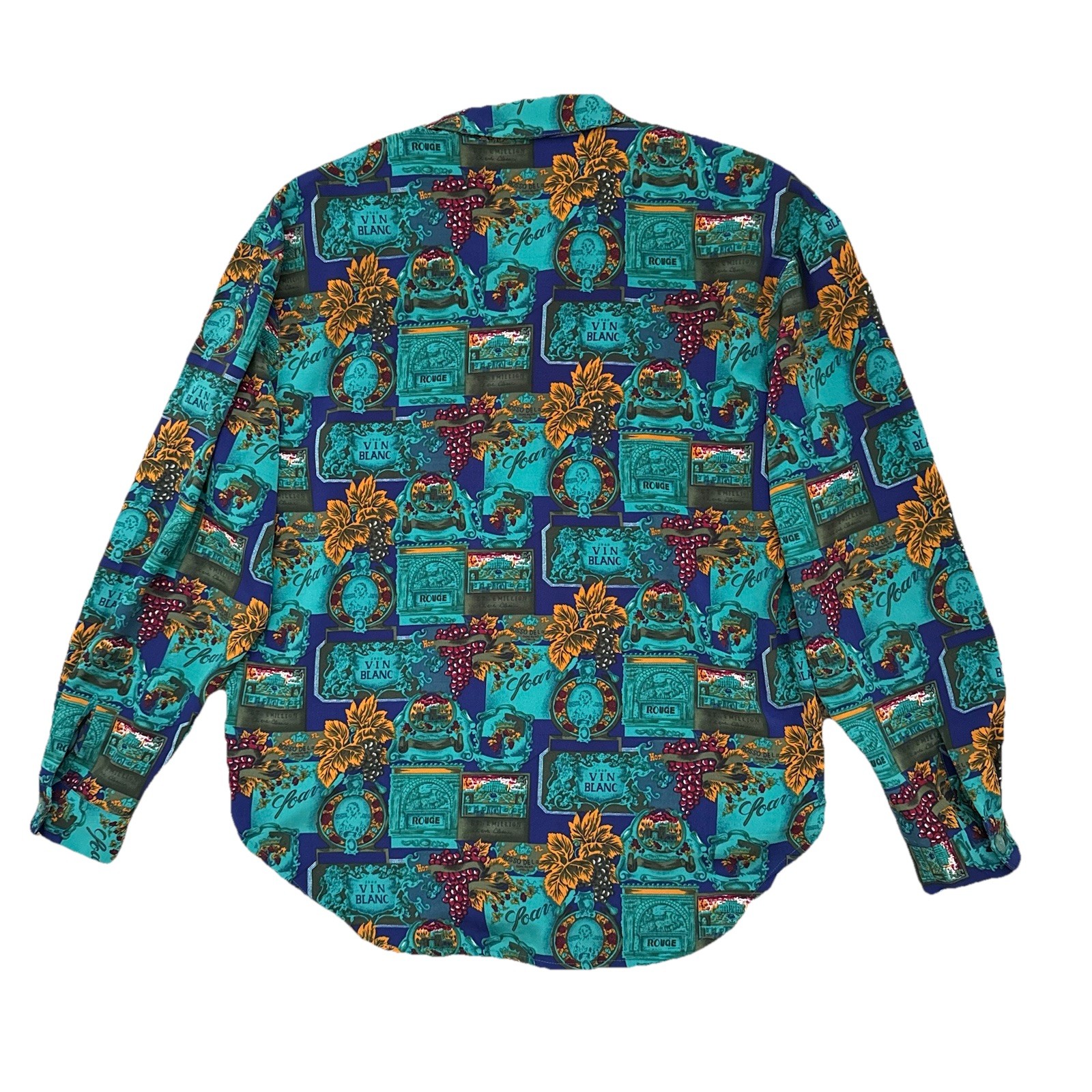 Vintage 80s Button Up Blouse Womens Medium Wine Vino Maximalism Preppy Power