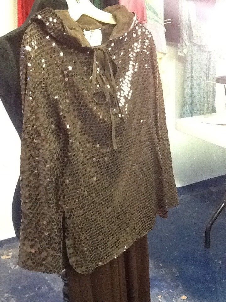 Vintage Kasper for Joan Leslie Palazzo Pants Jumpsuit, Sequin and Sheer Tops Bro