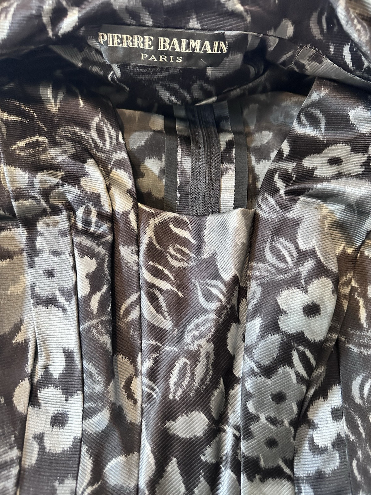 Vintage PIERRE BALMAIN SILK FAILLE BUBBLE HEM w/BOWS!! COCKTAIL DRESS JACKET SET