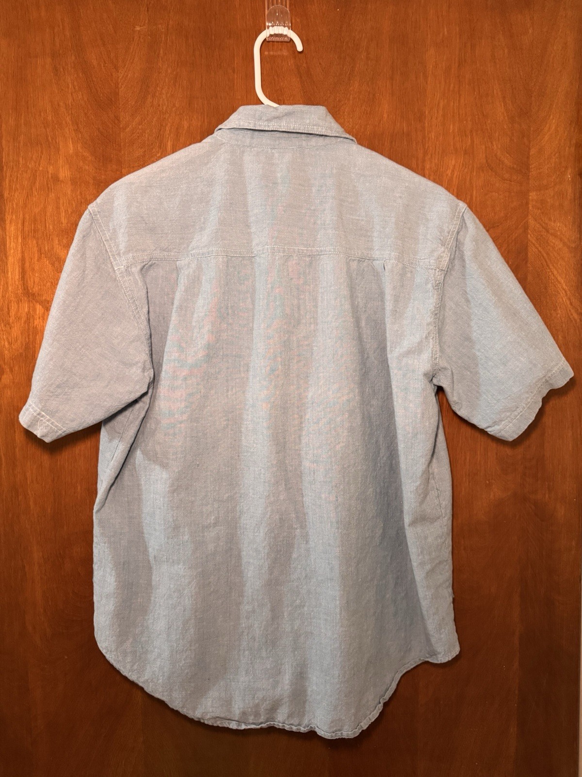 Vintage Kikomo Heart Patchwork Shirt Small Blue Cotton Chambray Cottagecore 90s