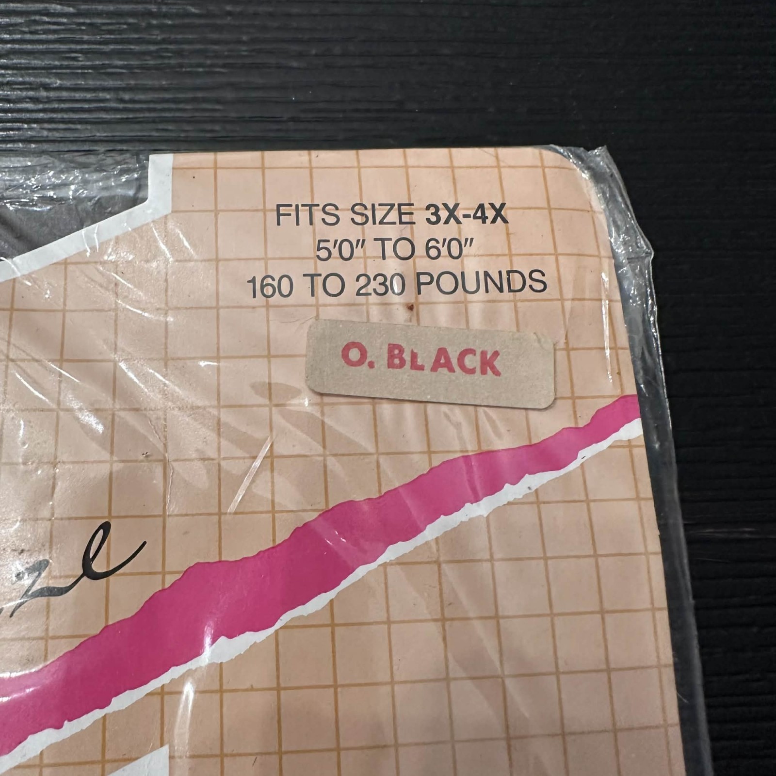 Vintage Sabra Super Stretch Extra Width Panel Pantyhose Queen 3X 4X Off Black