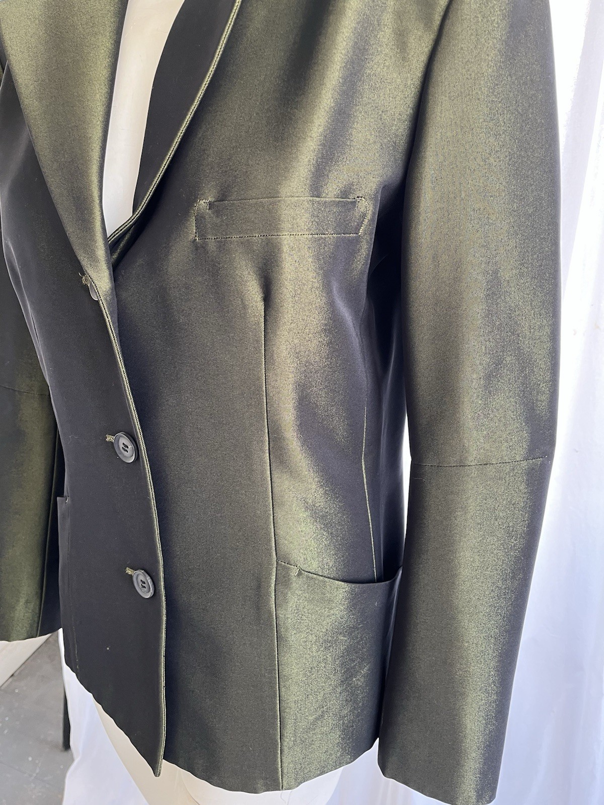 Issey Miyake Vintage 1990s White Label Iridescent Deep Green Jacket