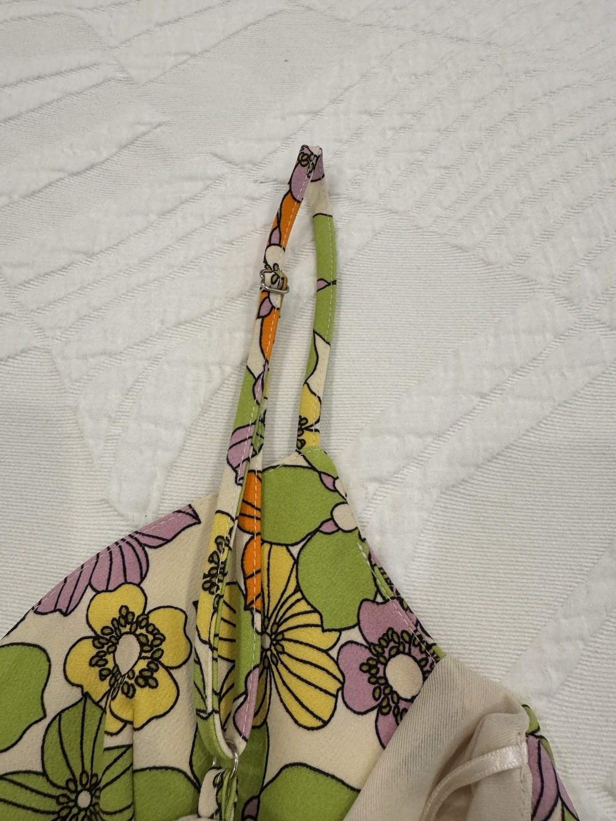ZARA Floral Yellow Green Orange Purple Sleeveless Mini Dress Women’s S