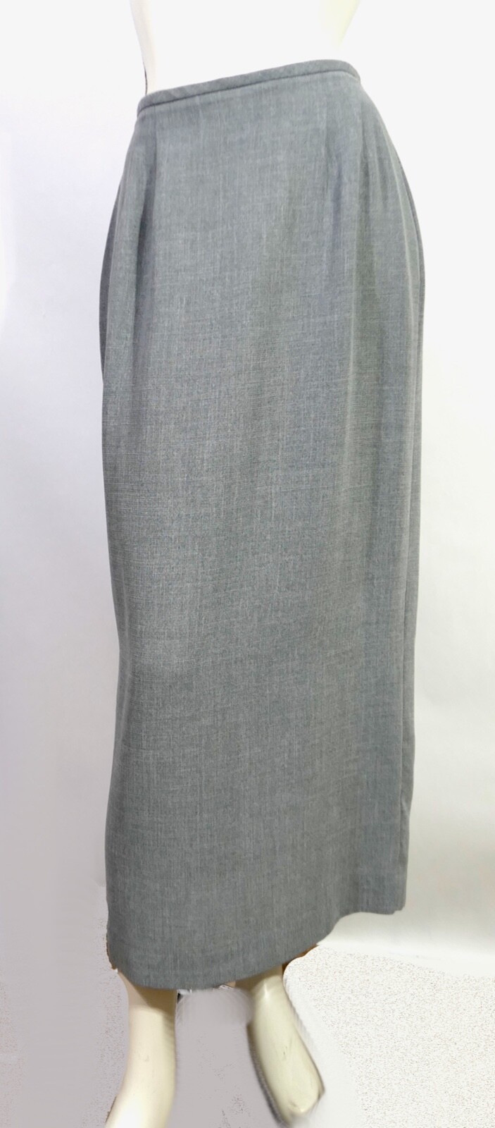 Vintage 90s Fattaneh Bahari Classic Polished Suit Midi Skirt Jacket Soft Gray 8