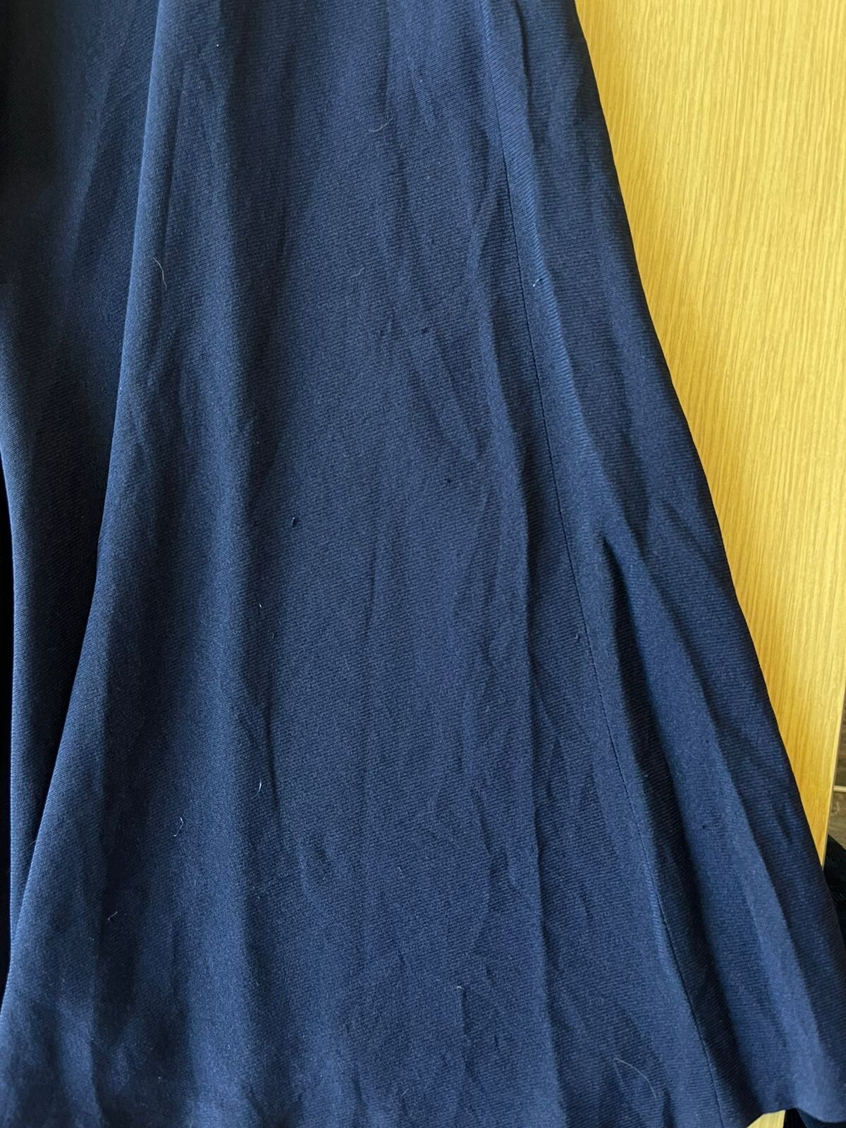 40’s 50’s Navy-Blue Rayon Lace-Beaded Collar Dress Lady Petite Size S/M