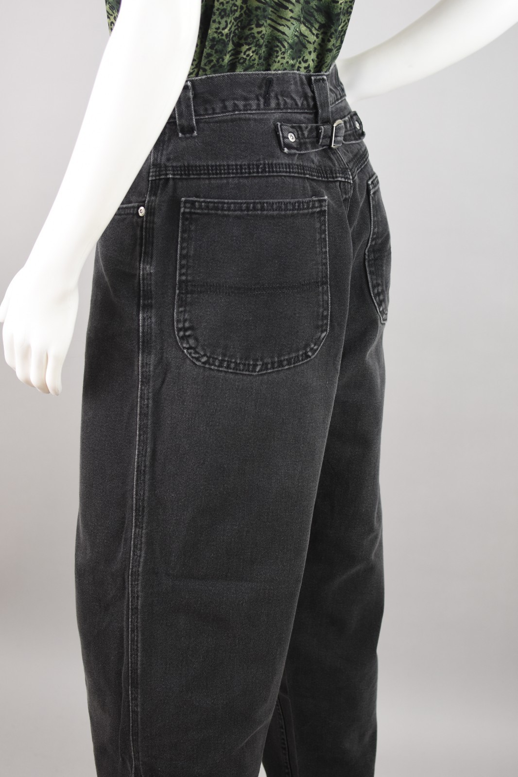 Vintage Lee Riveted Faded Black Back Buckle Jeans, Women’s 30×28