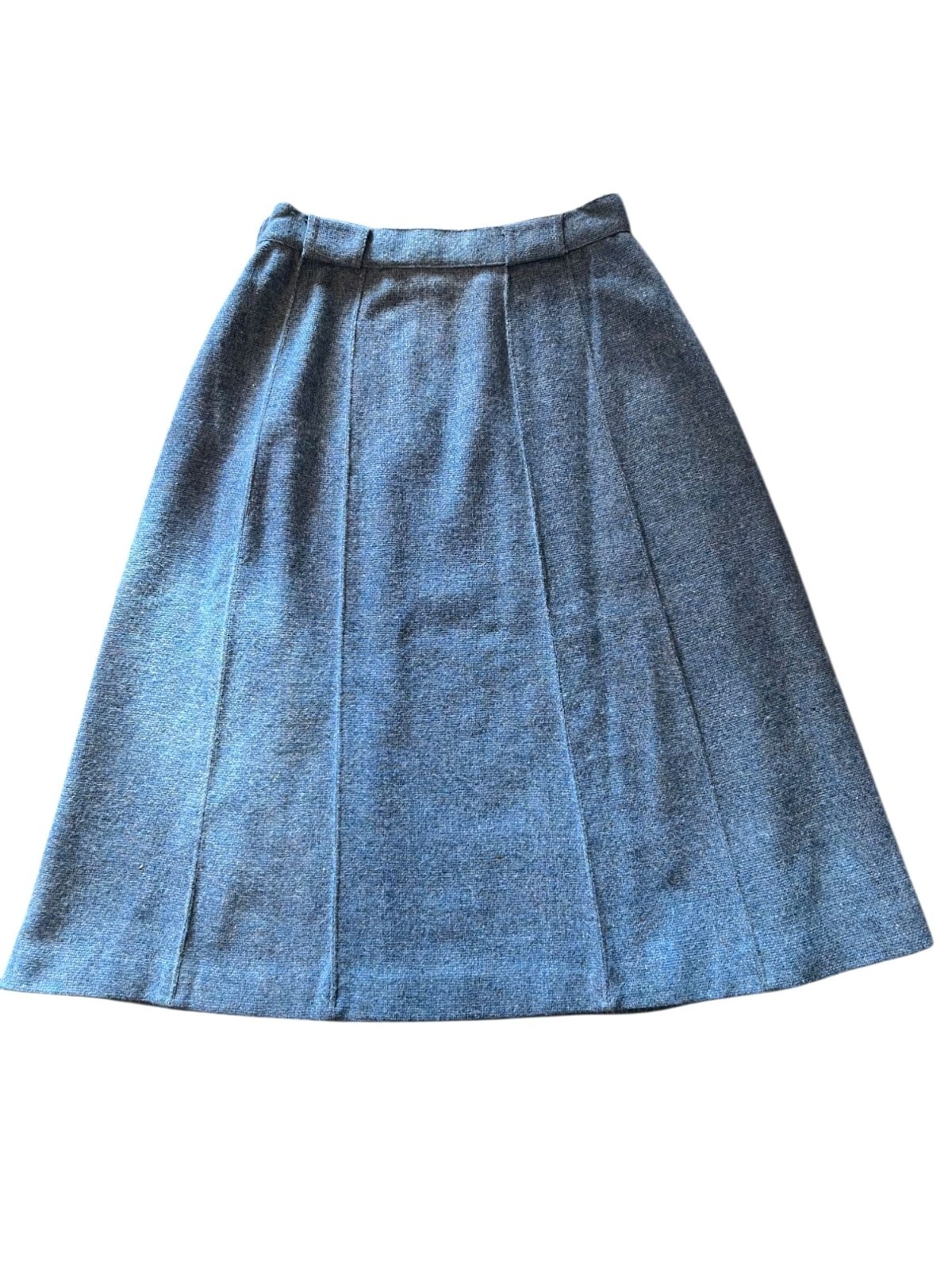 Vtg Koret Of California Wool Skirt Green Blue Teal Belt Size 9/10 Union Made