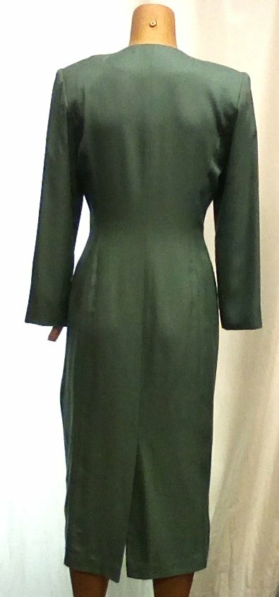 Vtg NWT Size 8 Kasper For ASL Pale Green Blue Long Sleeve Dress $174 B29