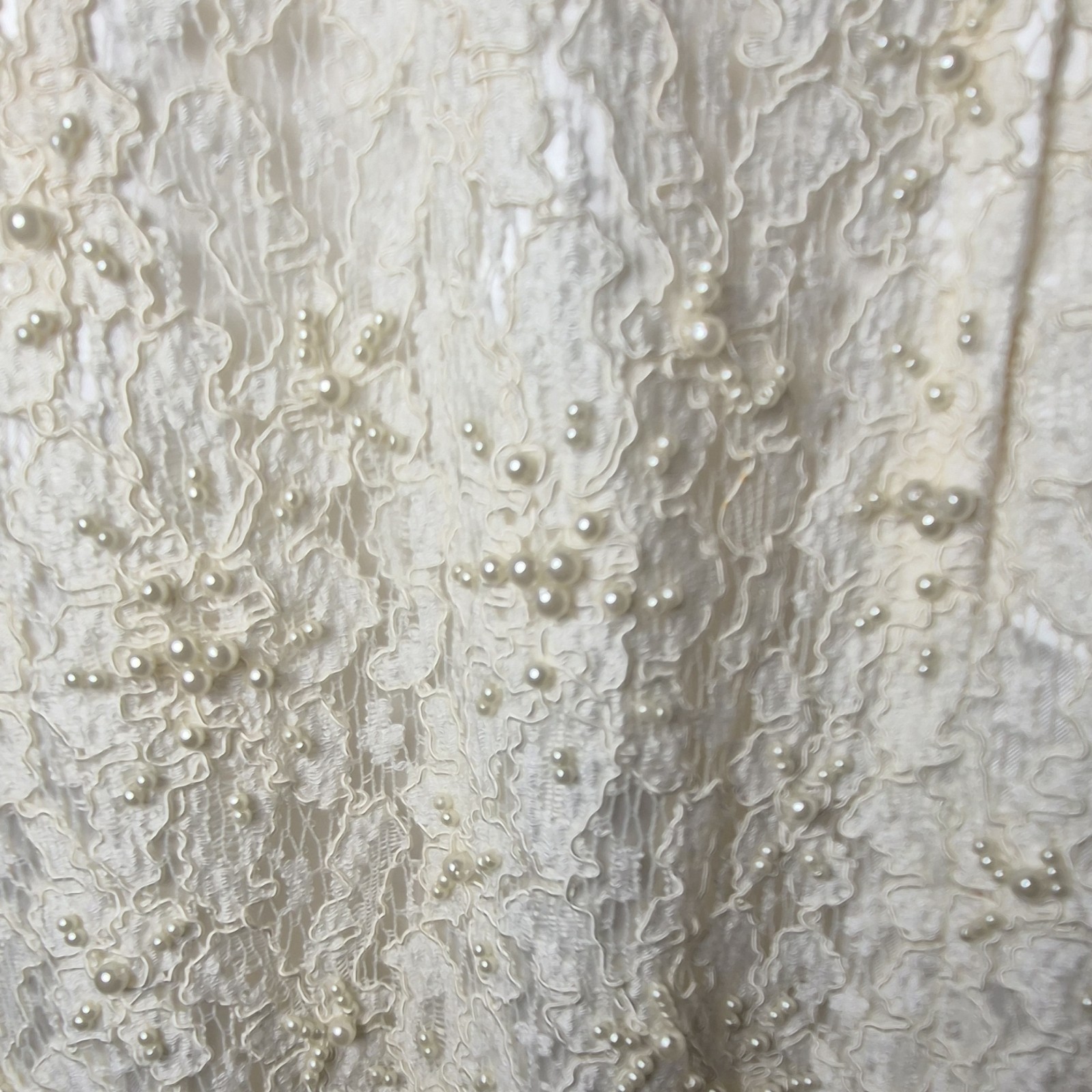 St. Tropez White Beaded Lace Vintage Dress Size 6 Davids Bridal