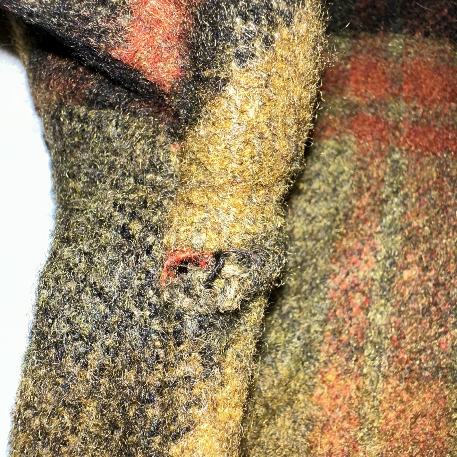 Vintage Wool Mohair Nylon Plaid Canadian Camper Coat Bell Shirt Men’s 54” Chest