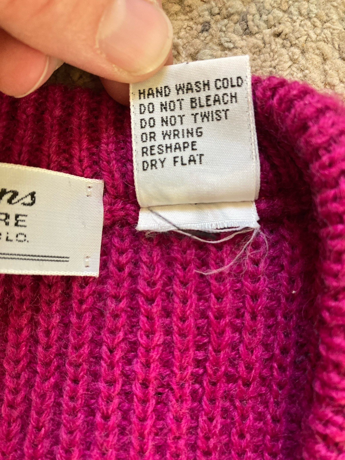 Vintage Wool Sweater XLT Chunky Fishermans Ribbed Knit 90s Preppy Pink Unisex