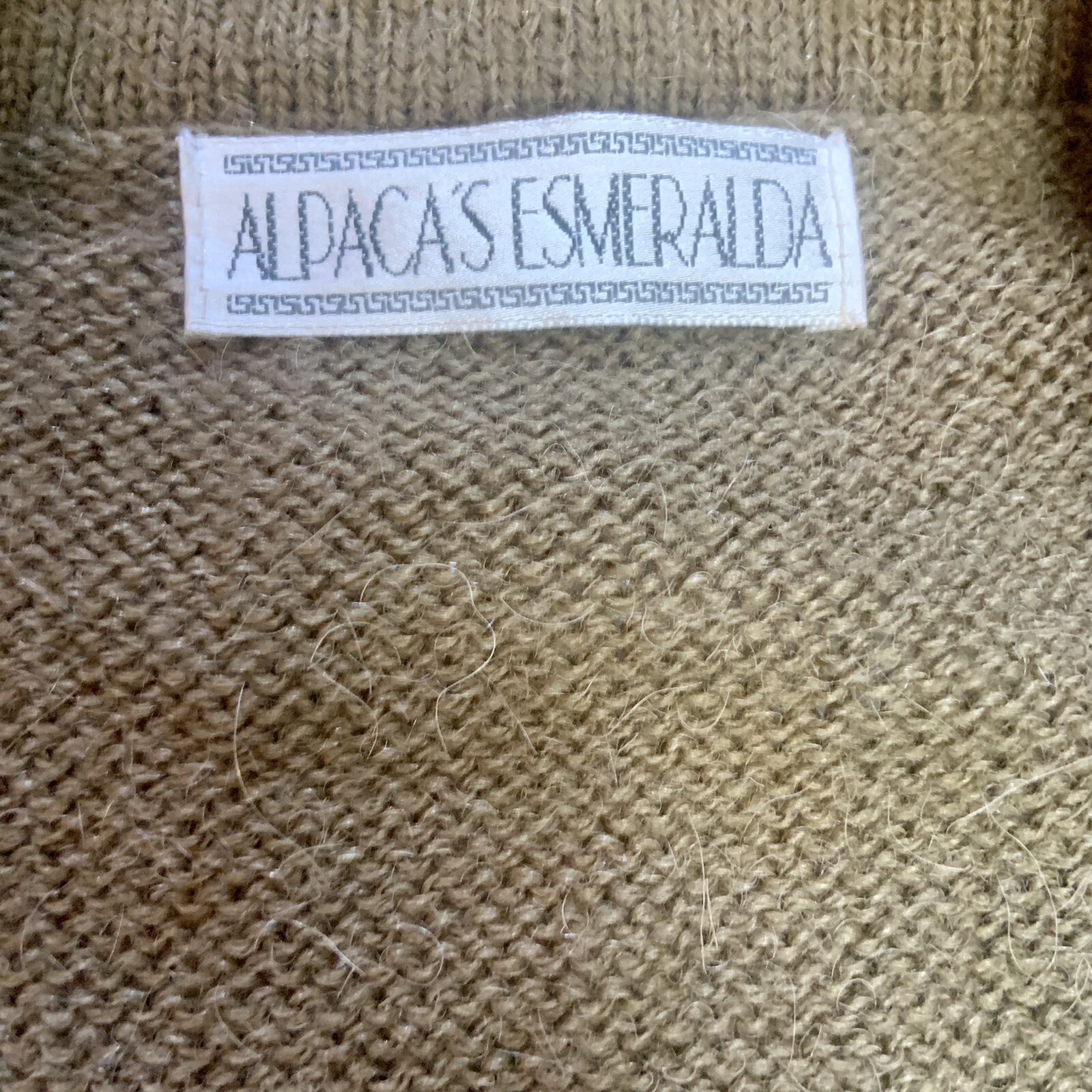 Vintage Alpaca Esmeralda Aztec Mixed Pattern Open Front Alpaca Wool Sweater Vest