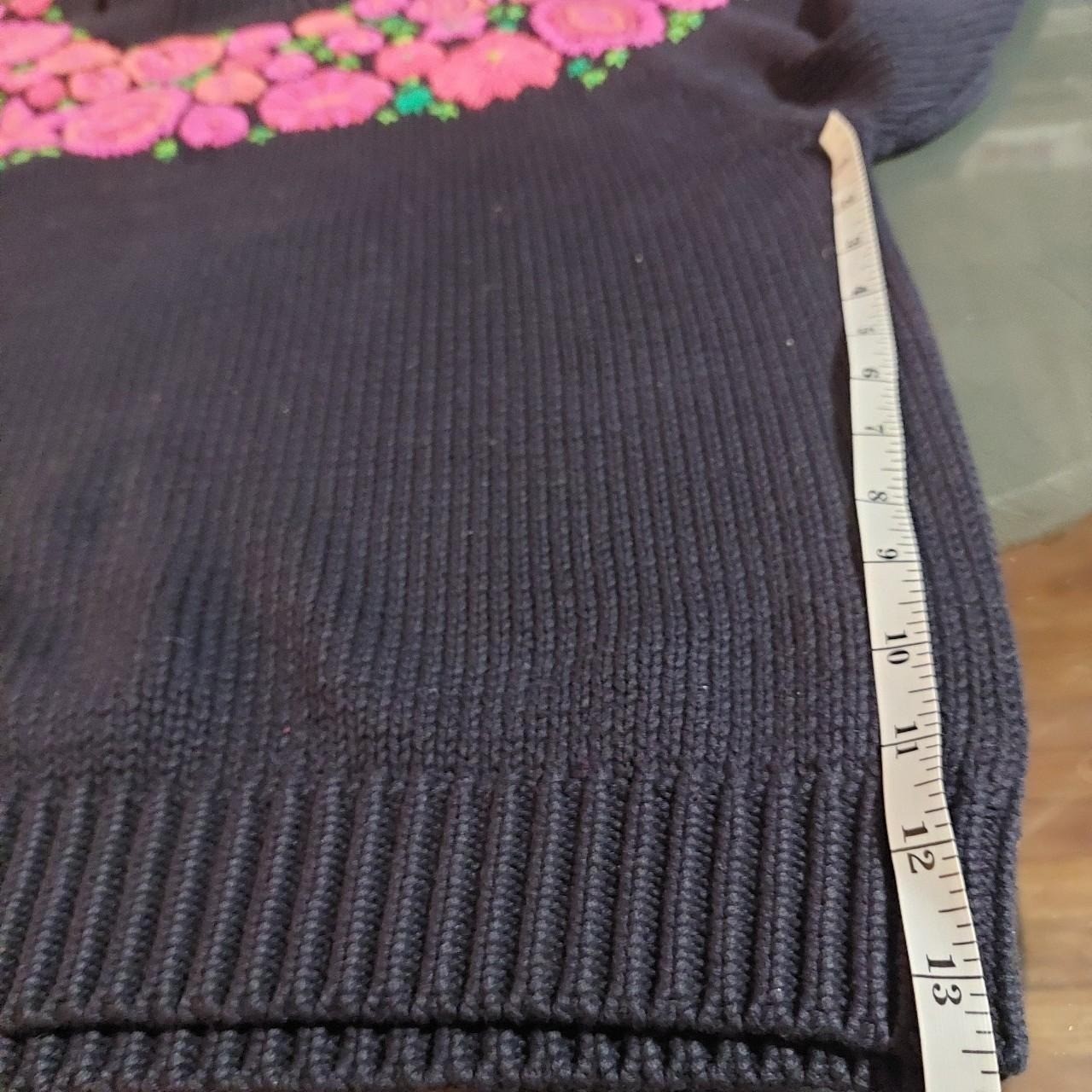 Vintage 100% cotton Ann Taylor black, pink, red, orange, and green thick sweater