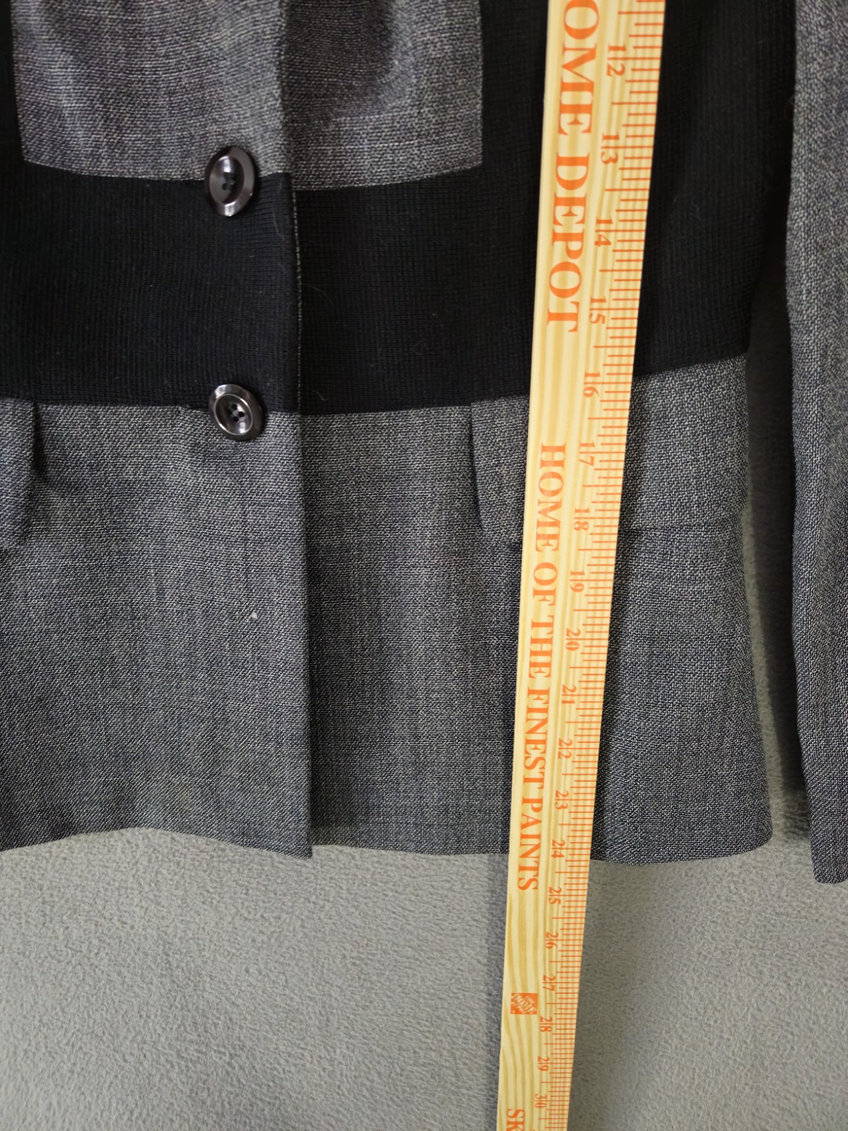Vintage 90s Marina Spadafora Italy Womens 8 Blazer Skirt Suit Gray Black Block