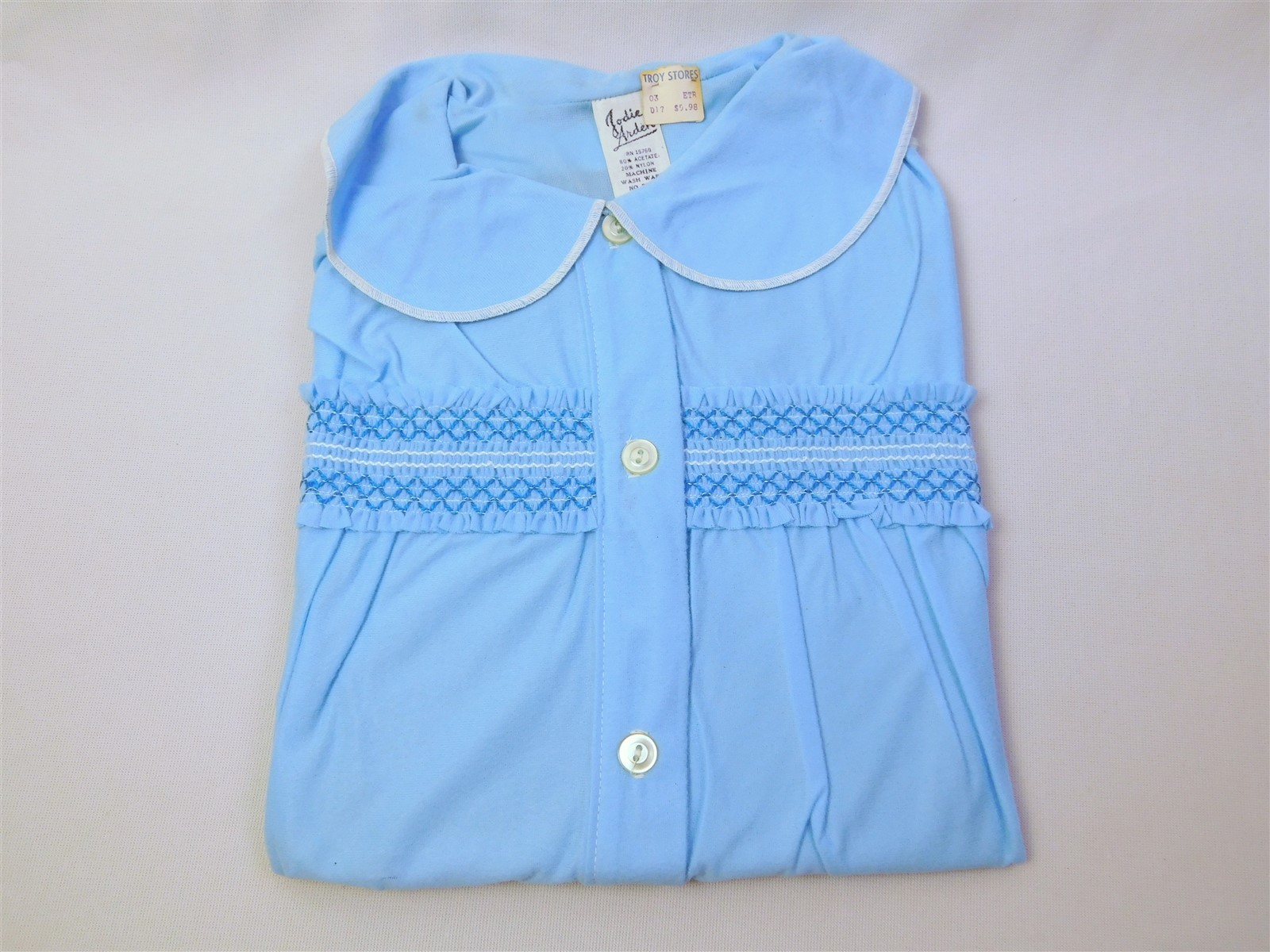 NOS 2 Pc Vintage Women’s 1960s Jodie Arden Blue Sleepwear Pajamas Size 36