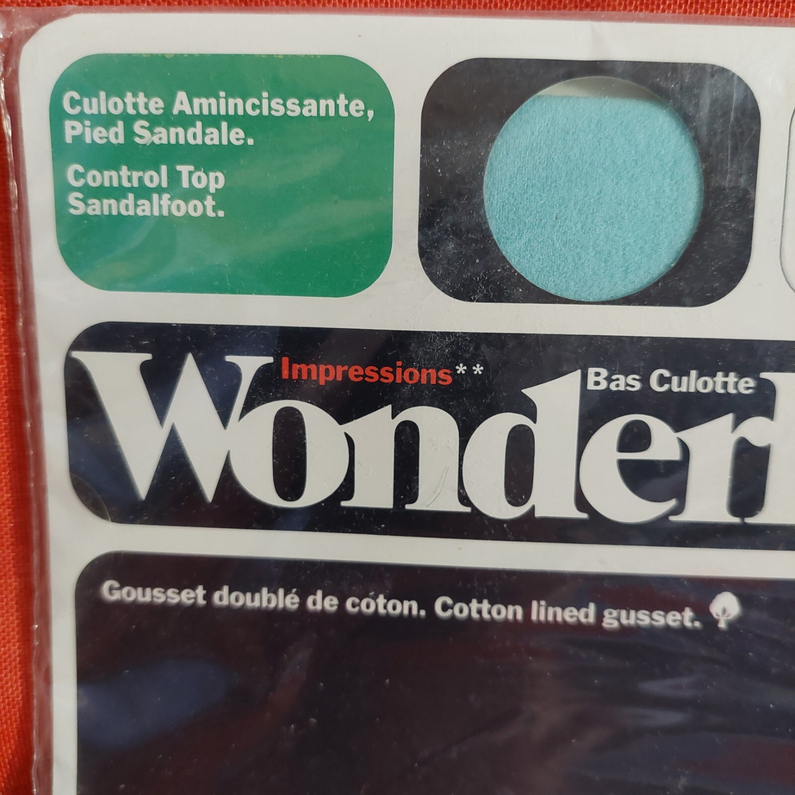 Vintage Pantyhose Wonderbra Impressions Color Aqua Size A BWS1