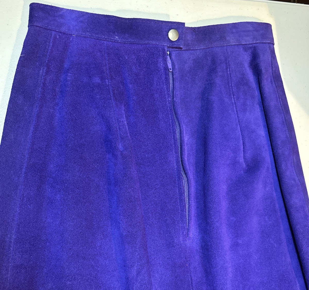 Suede Skirt Split Cowhide Outerwear By Phoenix 3/4 23×18 Purple USA Vintage