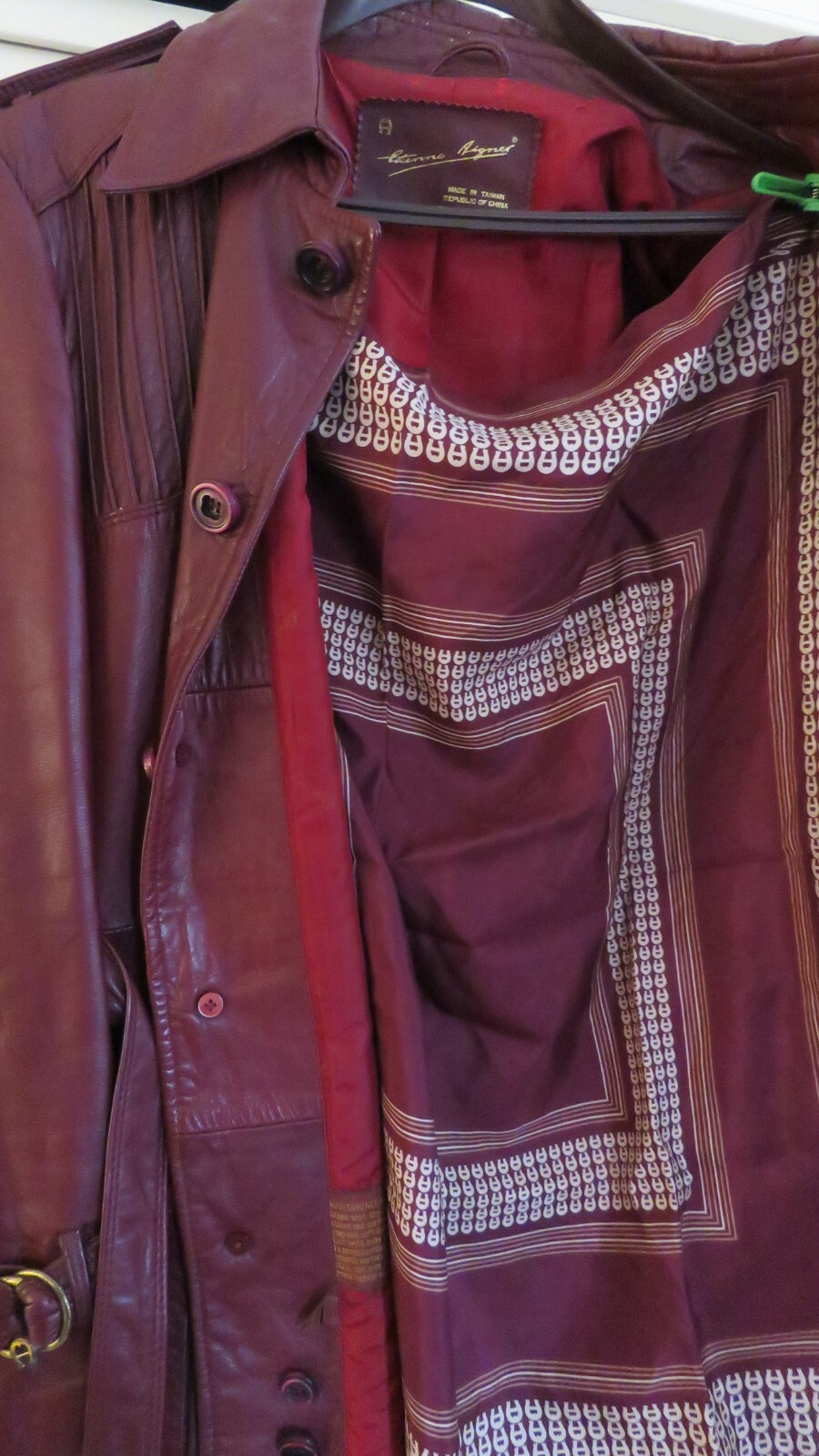 Vintage Men’s/Ladies Etienne Aigner Burgundy Leather Jacket Size MEDIUM 36-38