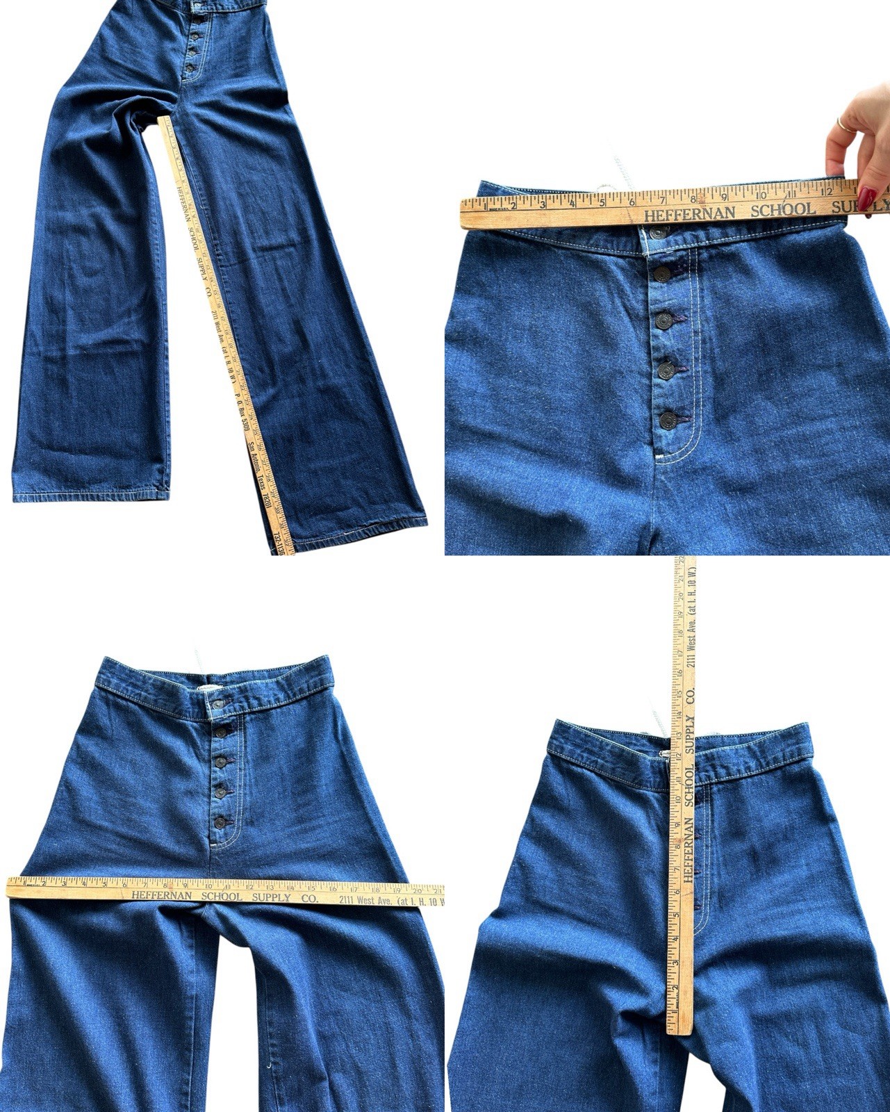 1970s Levi’s Nautical Lace up Sailor Style Bell Bottoms Vintage 70s does 40s