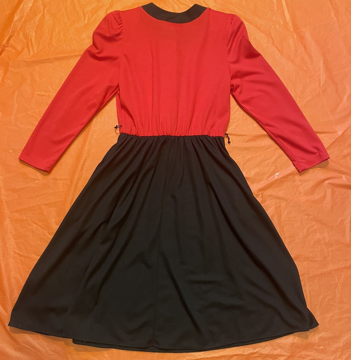Tabby of California Dress Women Size 8P (Small) Red Black Belted Vintage 80s