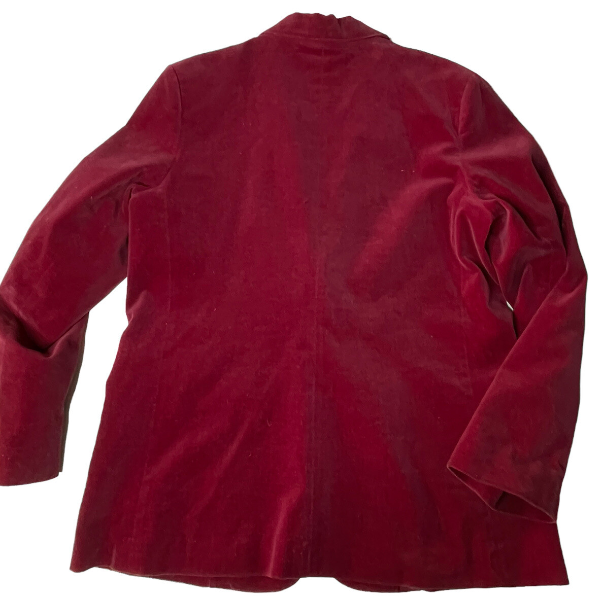 Vintage Trissi’s Woman Velvet Blazer Size 16 Burgundy Wine Shoulder Pads Bust 39