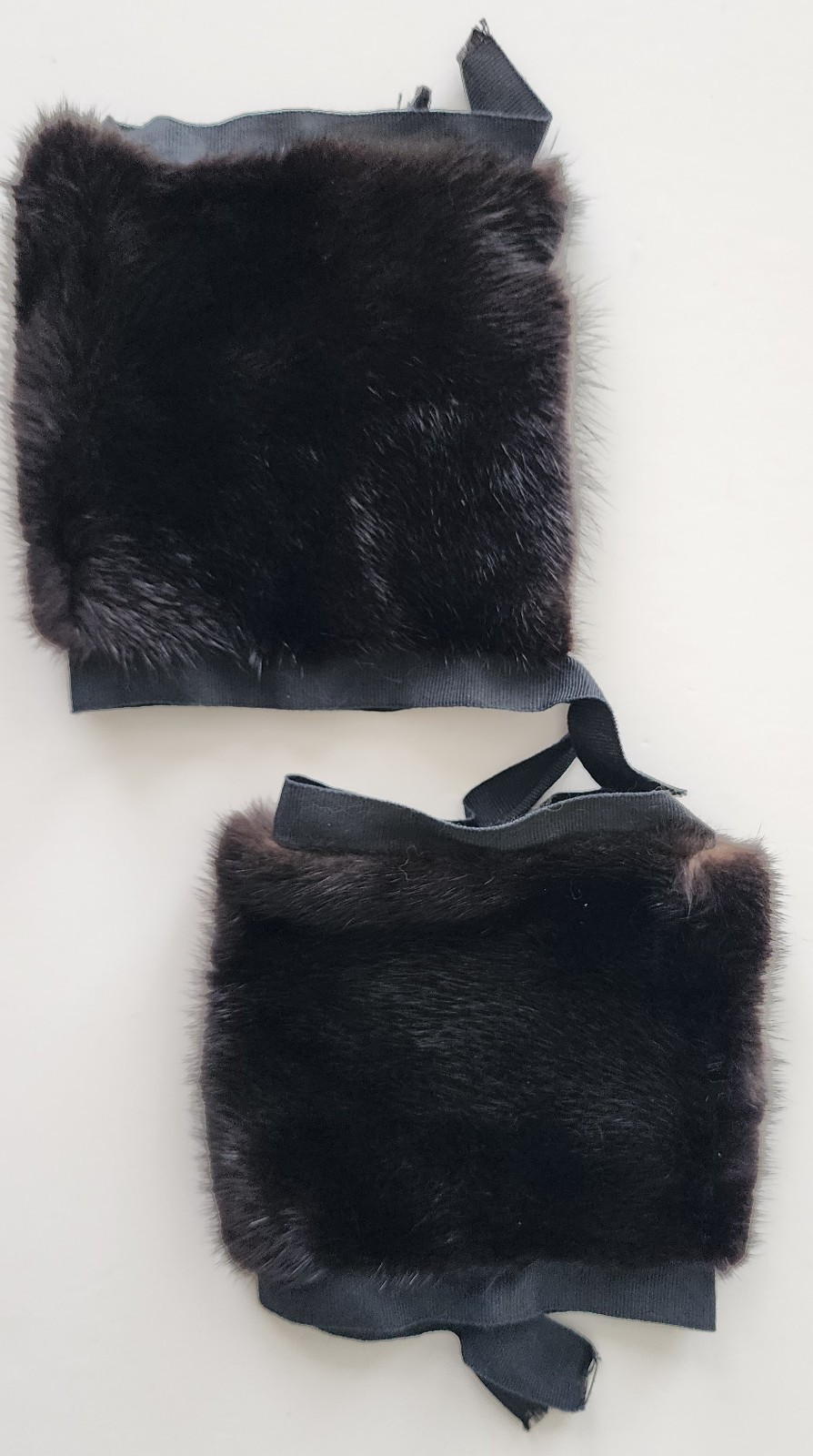 Luxury Dark Mahogany Mink Fur Cuff Set Pair Coat Sleeve Trim Panels