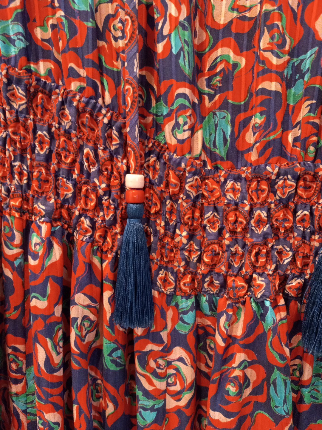 VTG Retro DIANE FREIS Original Dress Womens 1980s Midi Elastic Waist SIZE 10-12