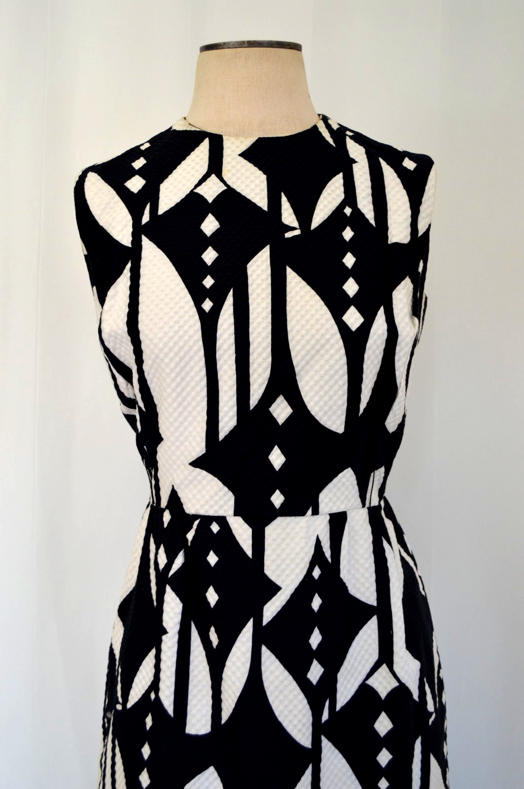 Women’s 1970s Black & White Mod Print Maxi Dress With Matching Suit Jacket
