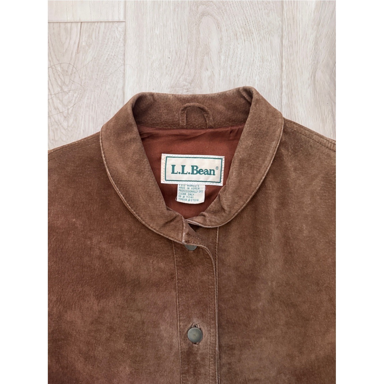 VTG L.L. Bean Genuine Suede Chore Coat Western Ranchwear Barn Jacket Size L/XL