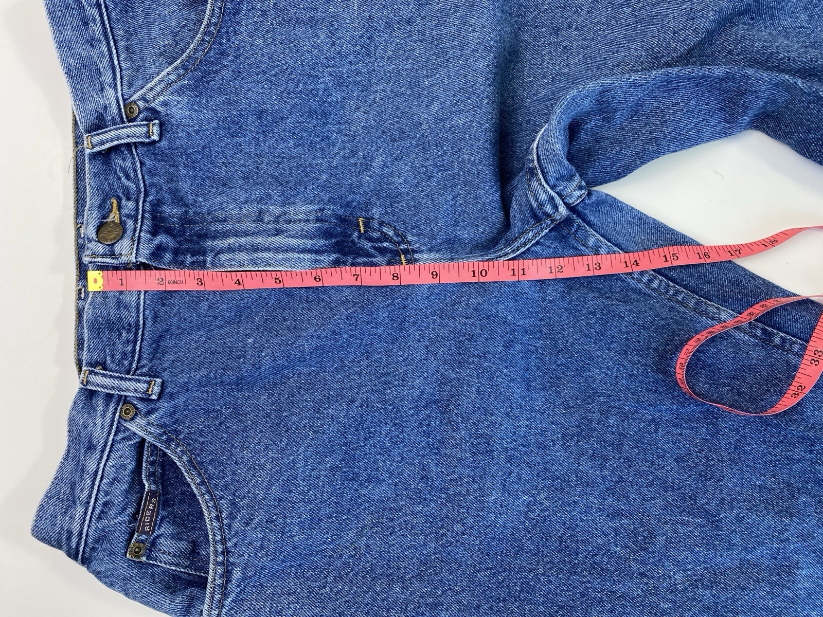 Vintage RIDERS women’s high-waisted 100% cotton blue denim jeans SIZE: 14M