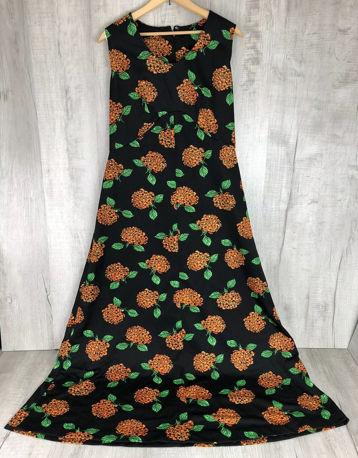 Vintage Hawaiian Floral Dress 60s 70s Mod GoGo Hippie Womens Size 15-17