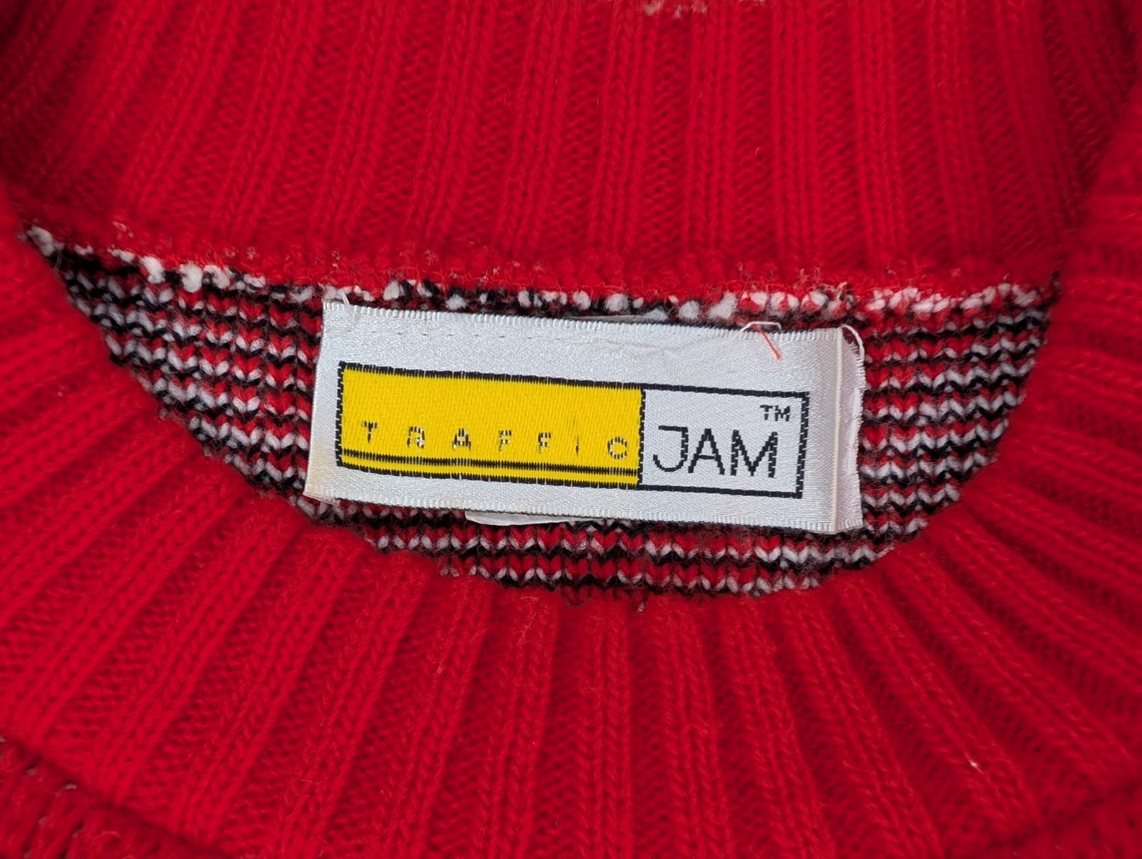 Traffic Jam Vintage Bandana Western Sweater Size M/L Red Black White