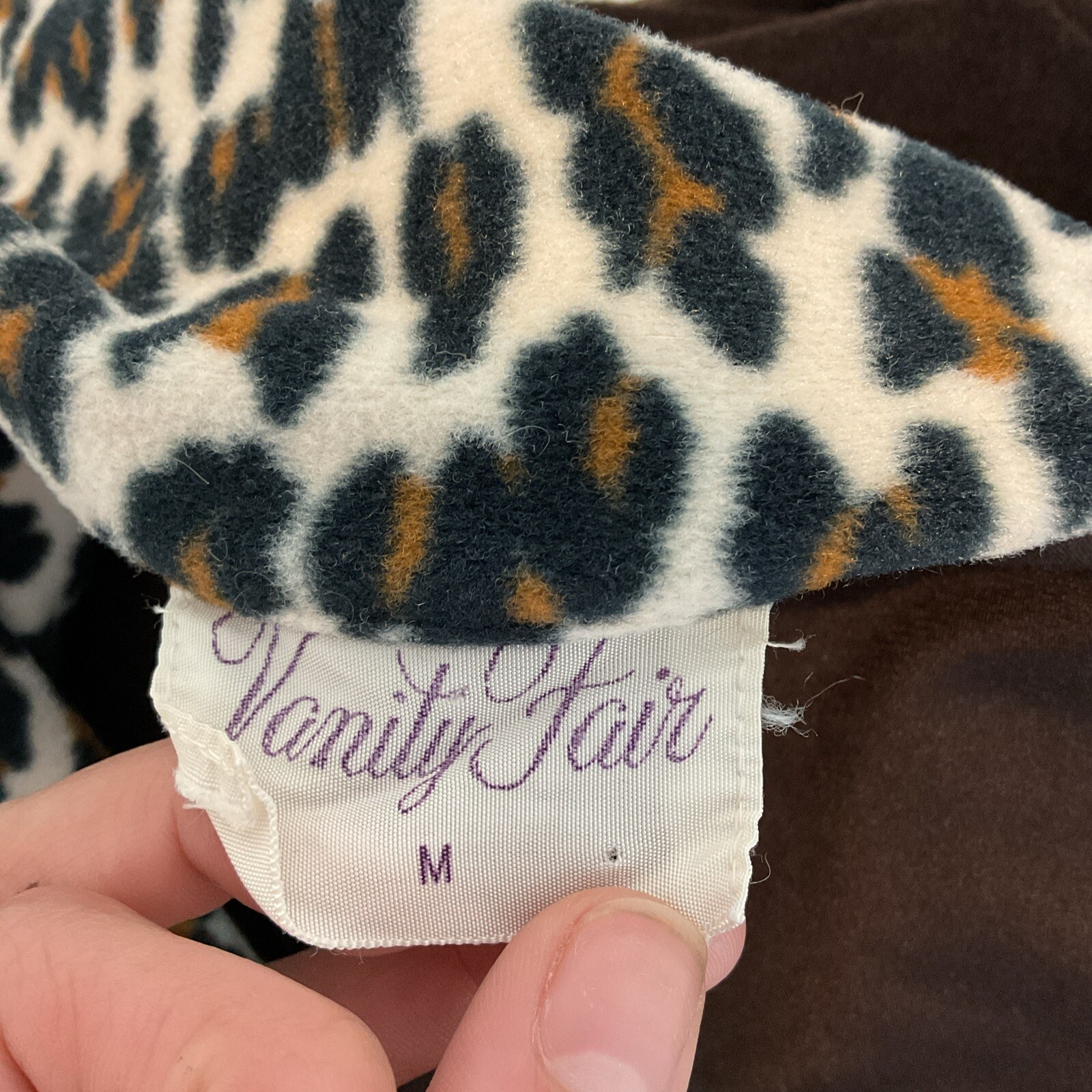 VTG 60s VANITY FAIR Leopard animal print leopard HOSTESS House Coat ROBE sz M