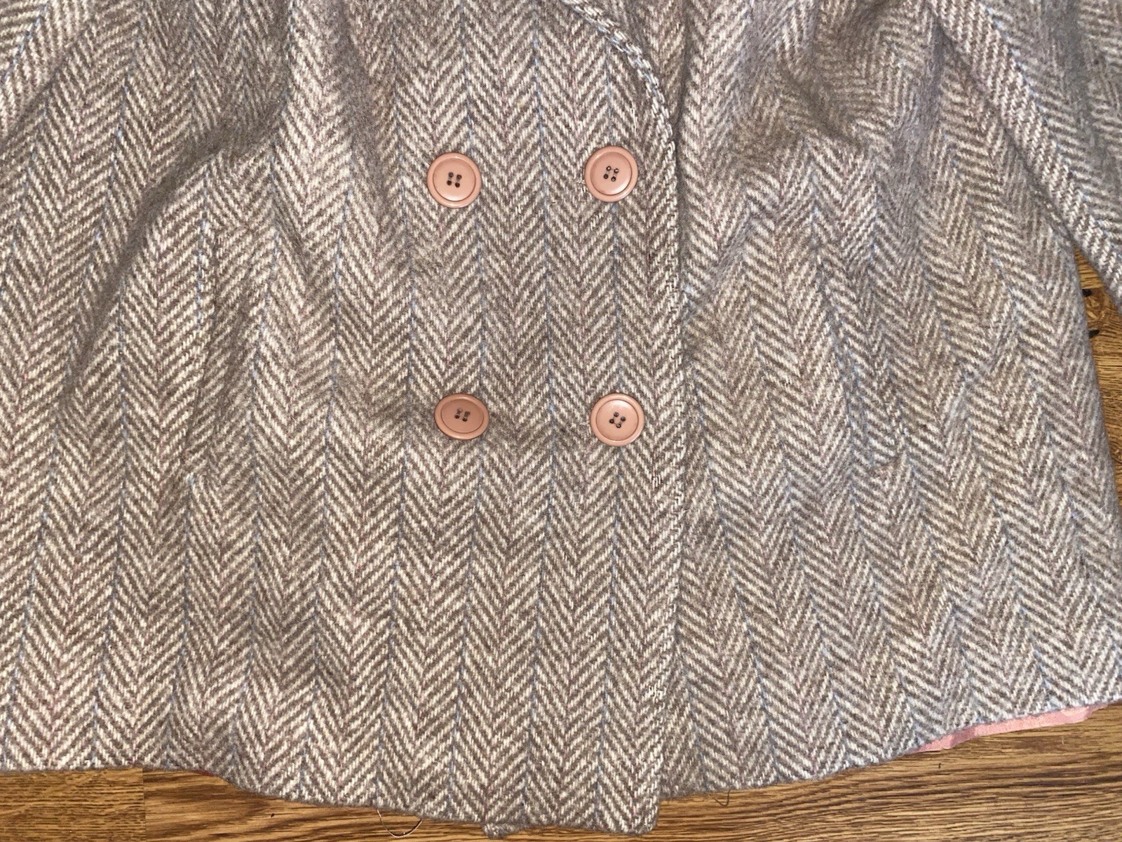 Vintage 80s Herman Kay Petite Womens Beige Wool Blazer Size Large