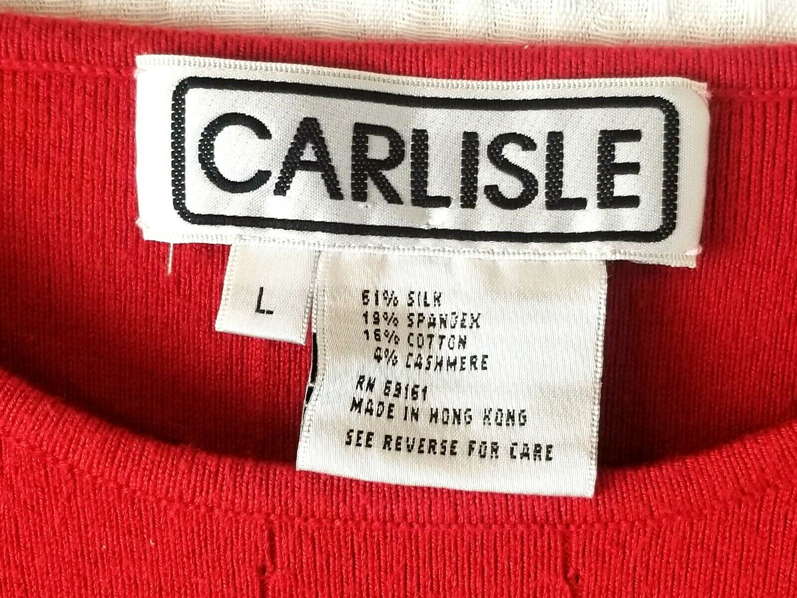 CARLISLE Vintage Red Lightweight Sweater Size Large RN 69161