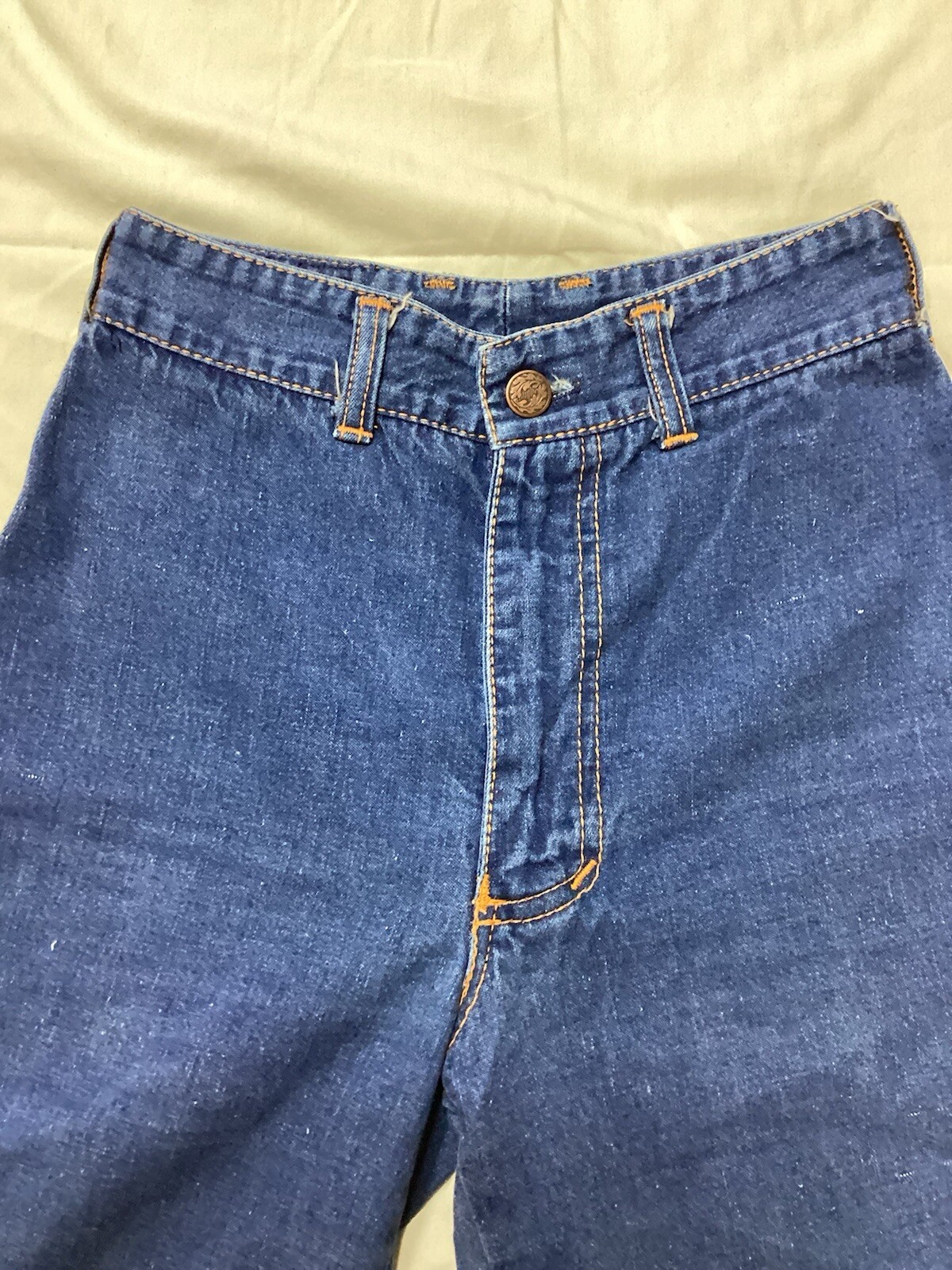 Vtg 70’s Rag City Blues Los Angeles Flare Jeans Zipper Front Sz 27 (22×32)