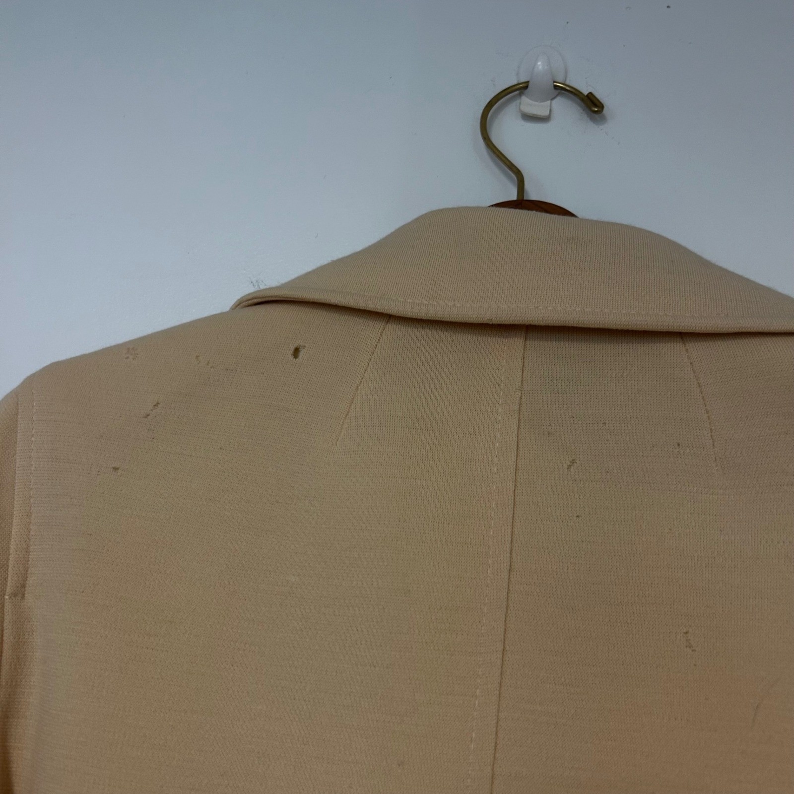 Jaeger London Vintage 100% Wool Trench Coat Cream Made in Great Britain Size 12