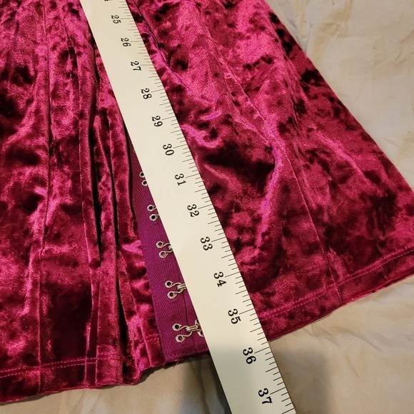Forever 21 Magenta Velvet knit mini body con Dress Women SZ M whimsy Goth club
