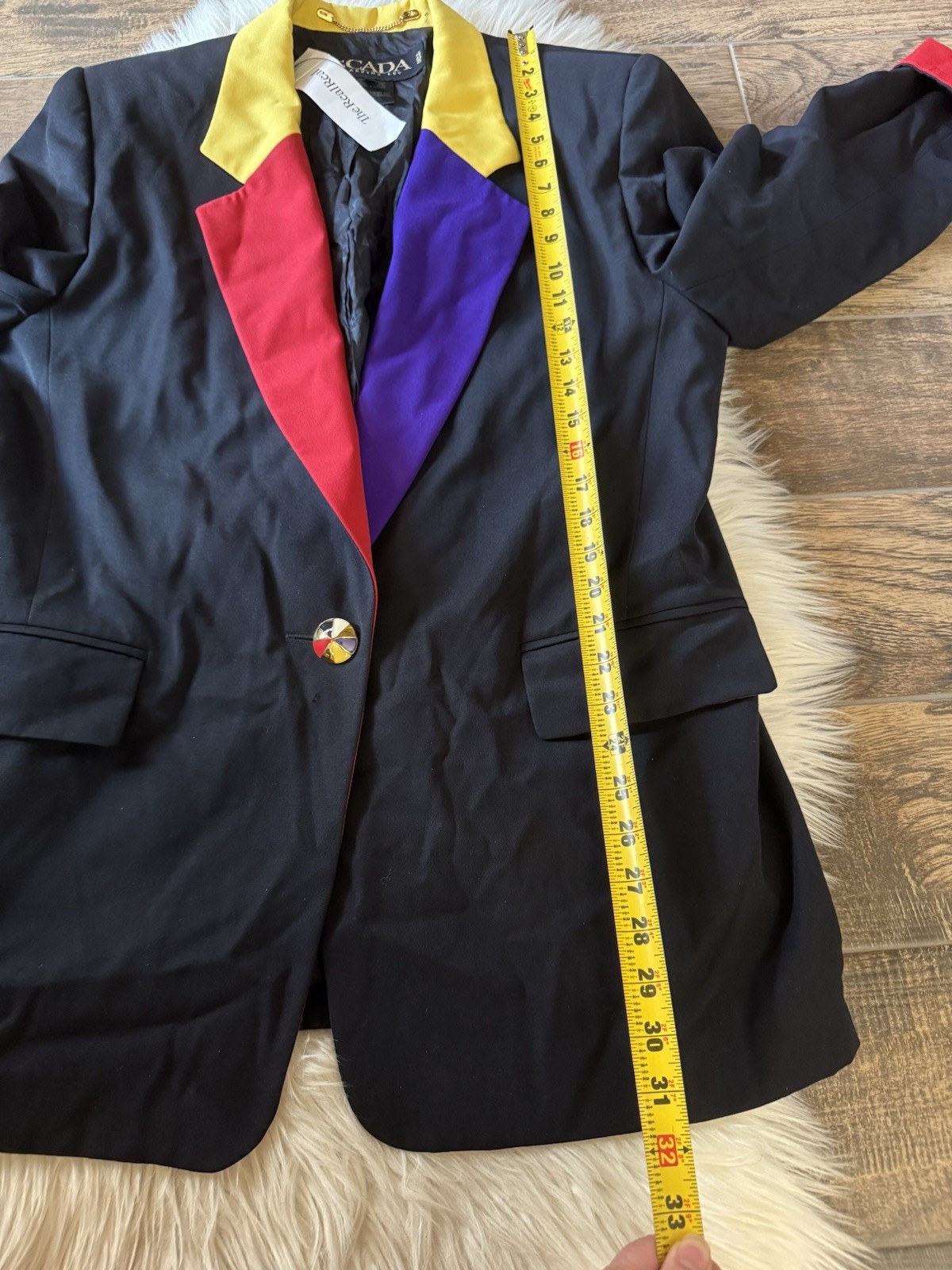 Vintage Escada Margaretha Ley Blazer 80s Power Suit Royalcore Flaw Sz 44 Career