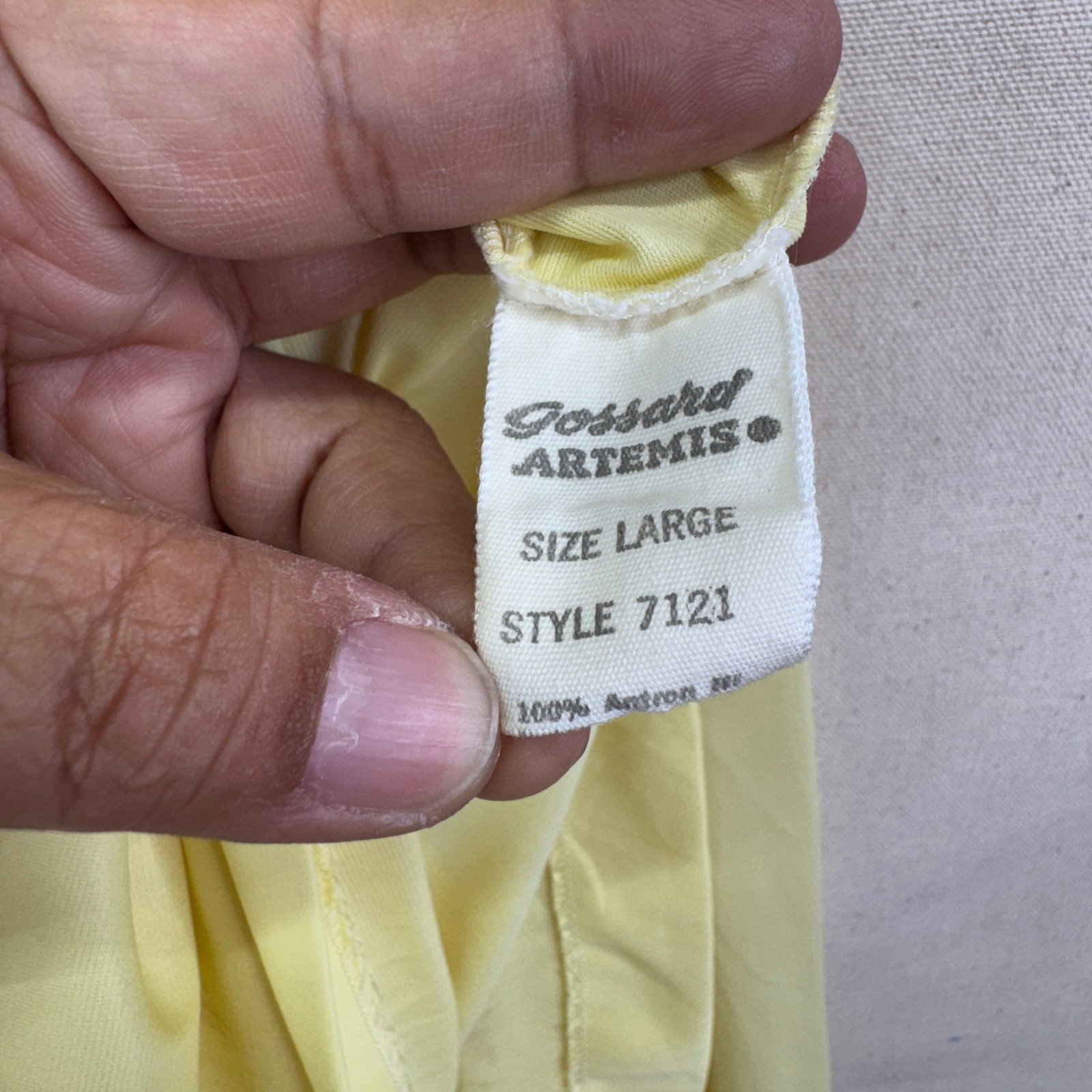 Gossard Artemis Zip Front Robe Large Yellow Vintage Lace Trim Loungewear *Stains