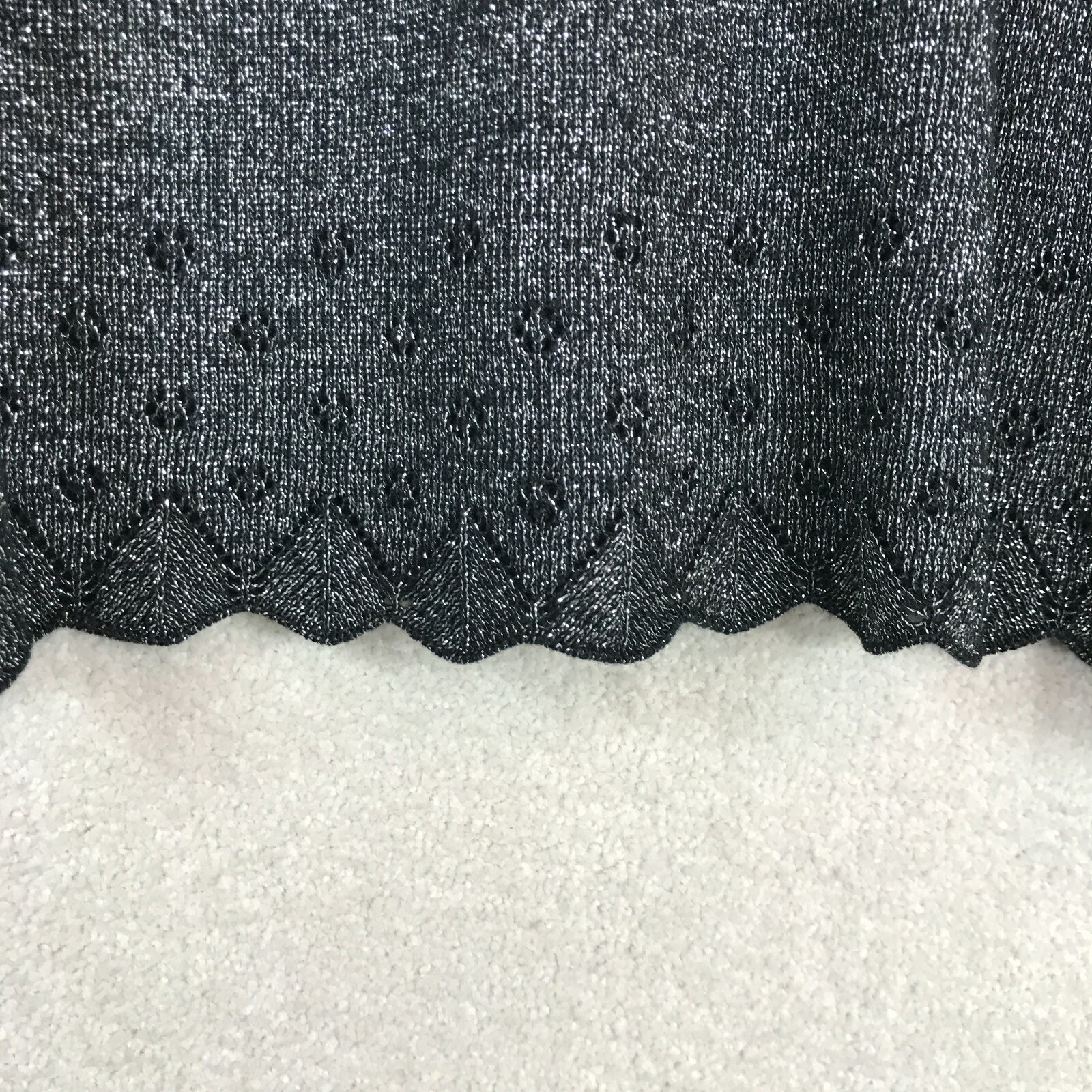 Vintage Sweater Womens XL Black Silver Shimmery N Touch New Old Stock Preppy 90s