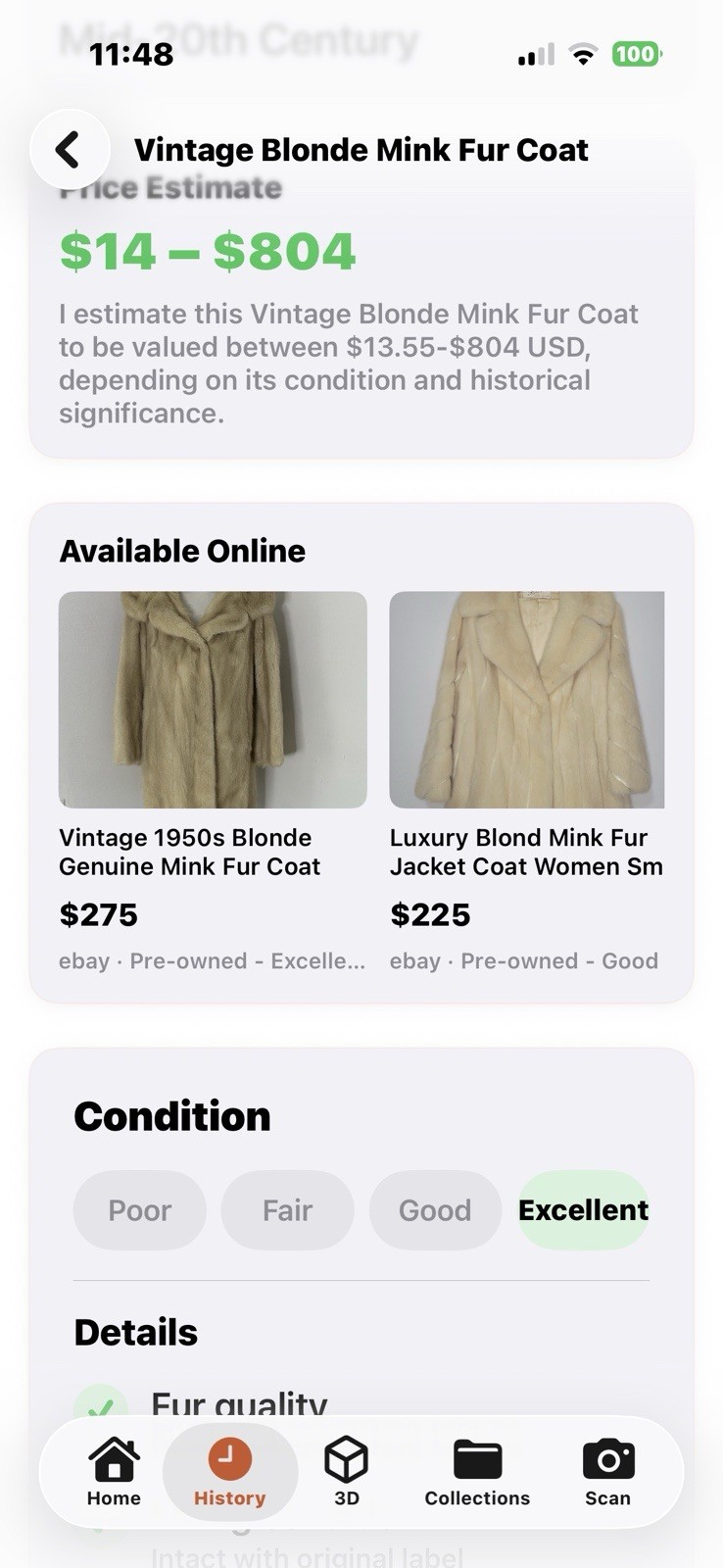 Vintage 1950S Blonde Mink Fur Coat Kept professionally Stored Out Of Season