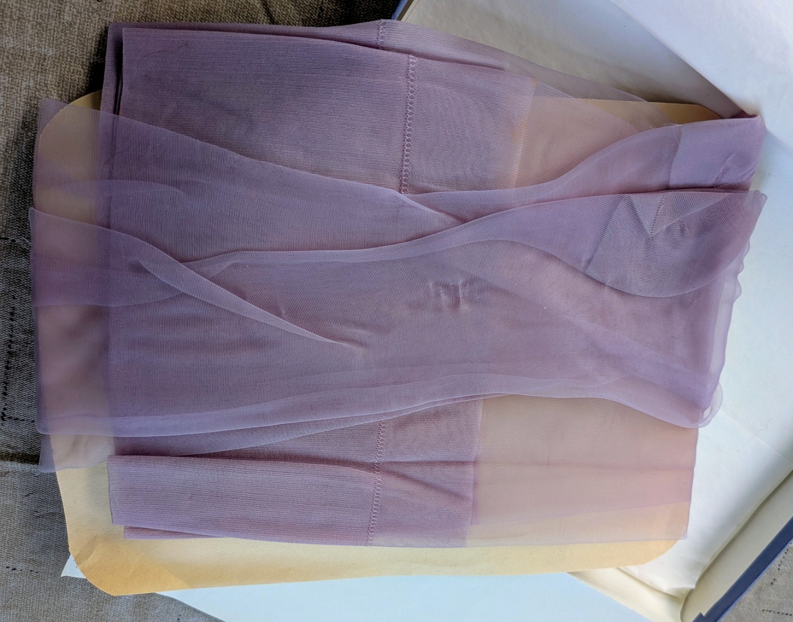 2 Pair Vintage 1950s NYLON Lavender Thigh high Stockings