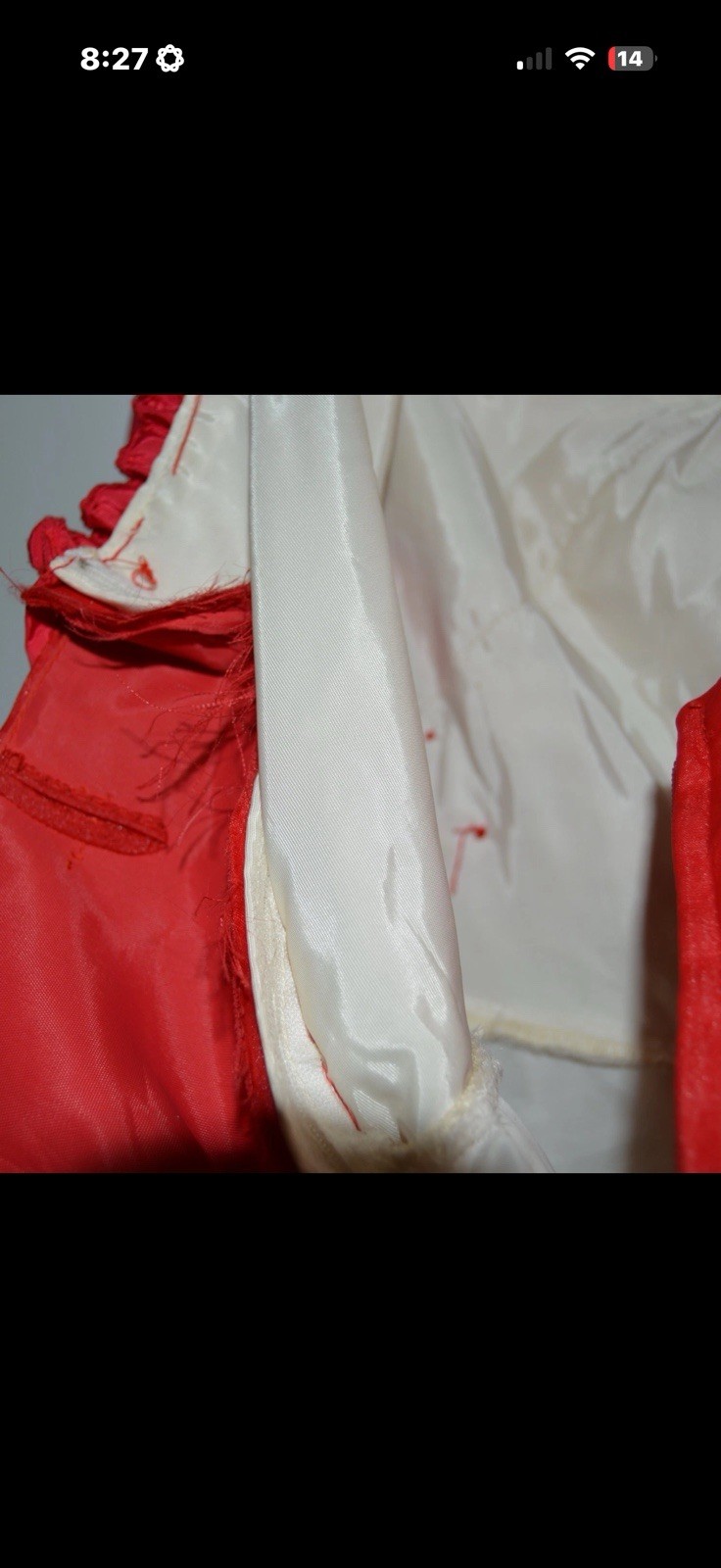 Vtg 80s Alfred Angelo Flirtations dress red/white Annabelle Halloween XS jrs 3/4