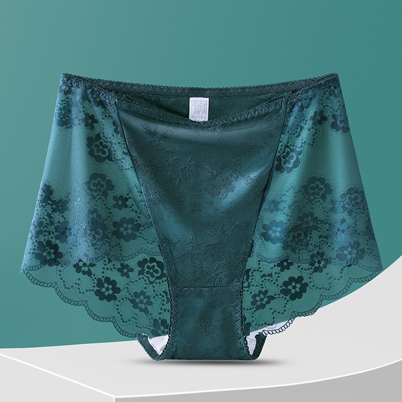 2 Pack Ladies Sexy High Waist Full Lace Brief Knickers Women Underwear L-4XL